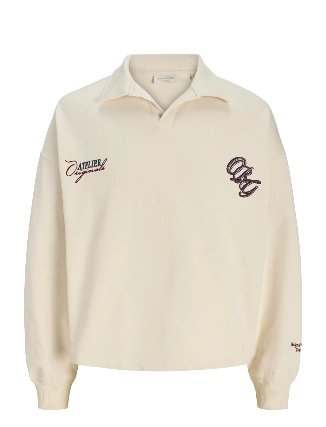 Jack & Jones JORSAVONA SWEAT SPLIT NECK BADGE LS POLO - Sweatshirts & hættetrøjer - ANTIQUE WHITE / cream