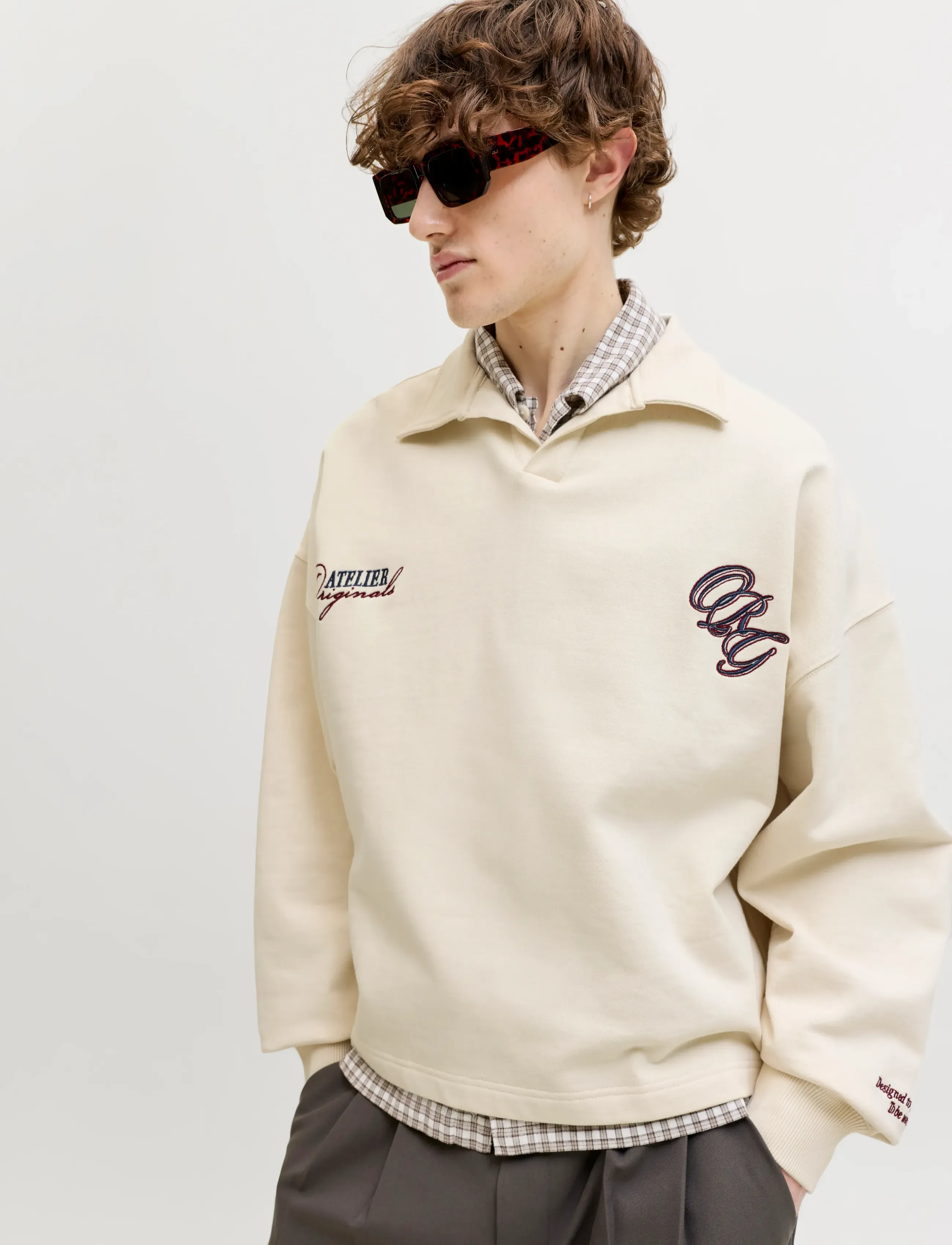 JACK & JONES Jorsavona Sweat Split Neck Badge Ls Polo sweatshirts herr – bild 5