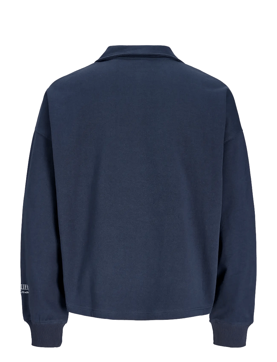 Jack & Jones - JORSAVONA SWEAT SPLIT NECK BADGE LS POLO - kollektionen - odyssey gray - 2