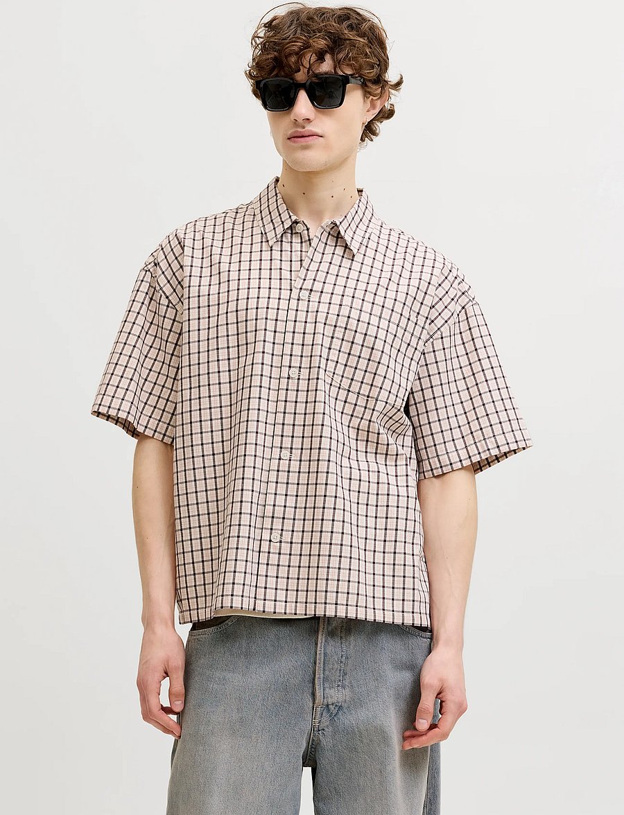 Jack & Jones - JORSAVONA AUSTIN SHIRT SS STYD SS26 - kurzarmhemden - antique white - 0