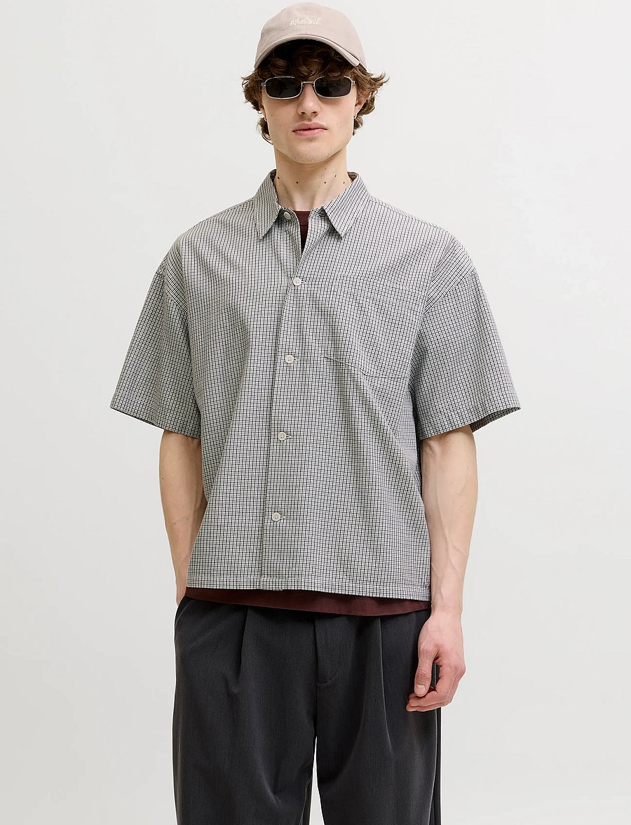 Jack & Jones - JORSAVONA AUSTIN SHIRT SS STYD SS26 - overhemden met korte mouw - asphalt - 0
