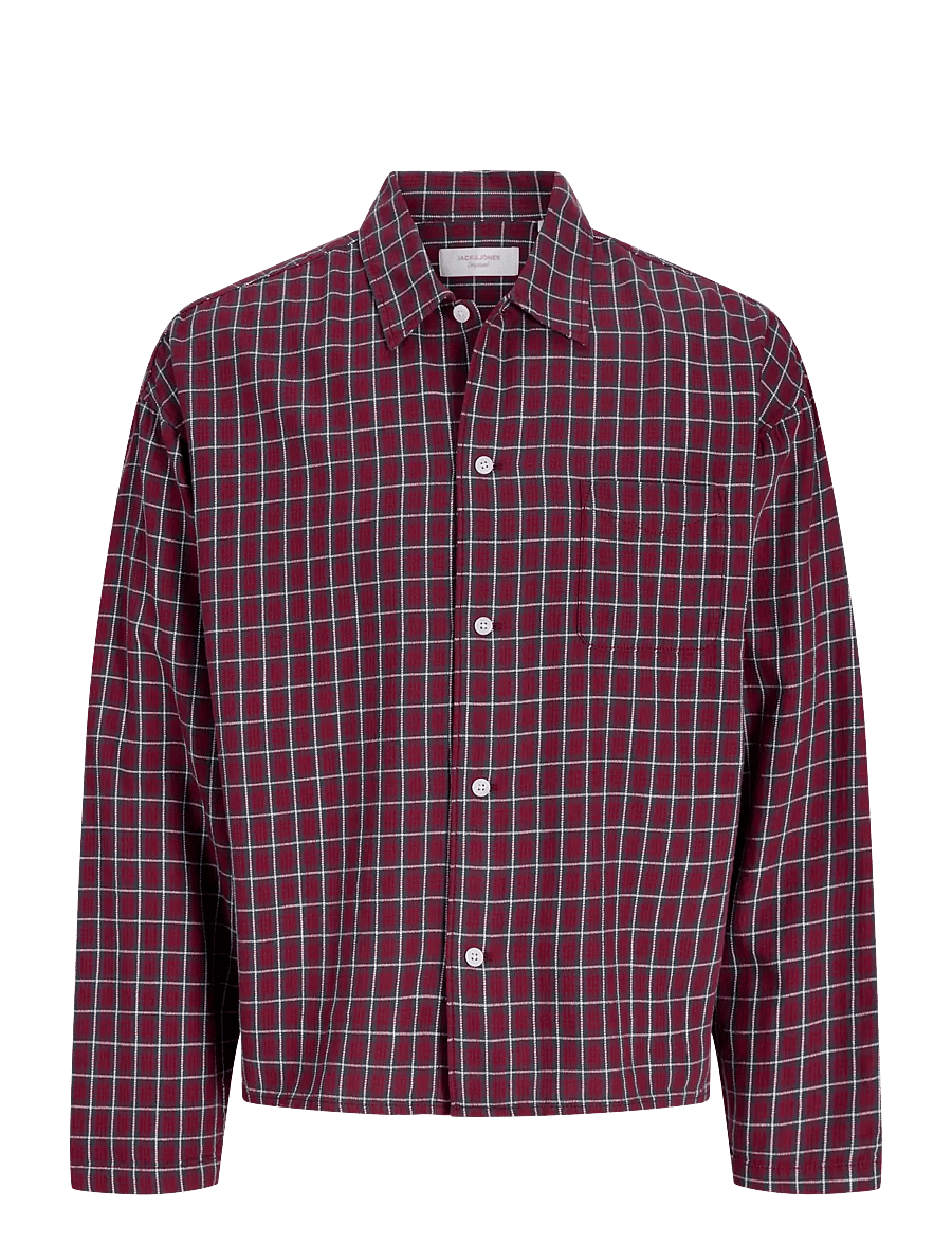 Jack & Jones - JORSAVONA AUSTIN DOBBY SHIRT LS STYDSS26 - ternede skjorter - tibetan red - 1