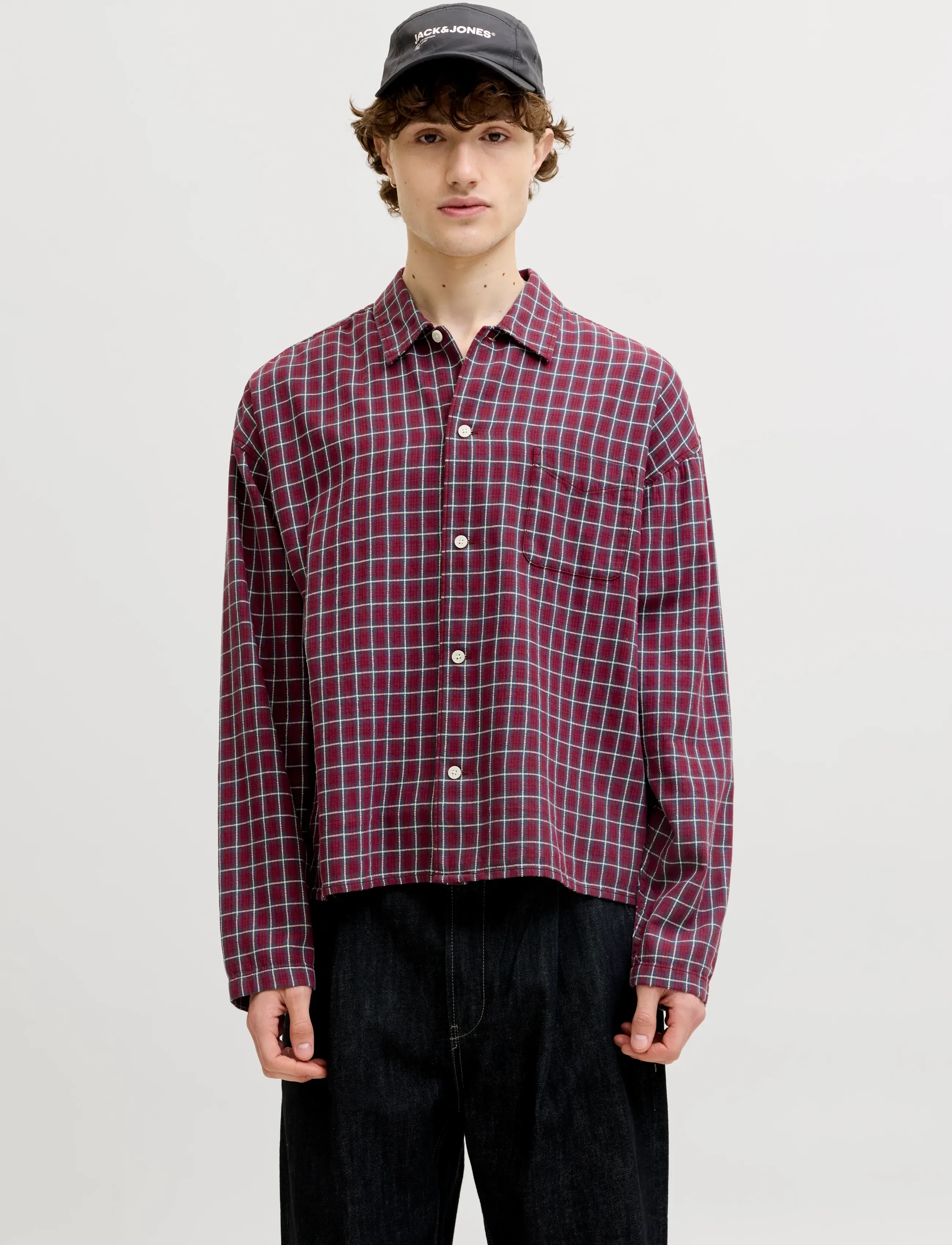 Jack & Jones JORSAVONA AUSTIN DOBBY SHIRT LS STYDSS26 - Skjorter - TIBETAN RED / white
