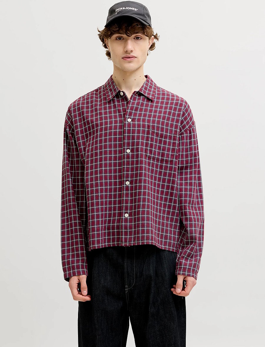 Jack & Jones - JORSAVONA AUSTIN DOBBY SHIRT LS STYDSS26 - ternede skjorter - tibetan red - 0