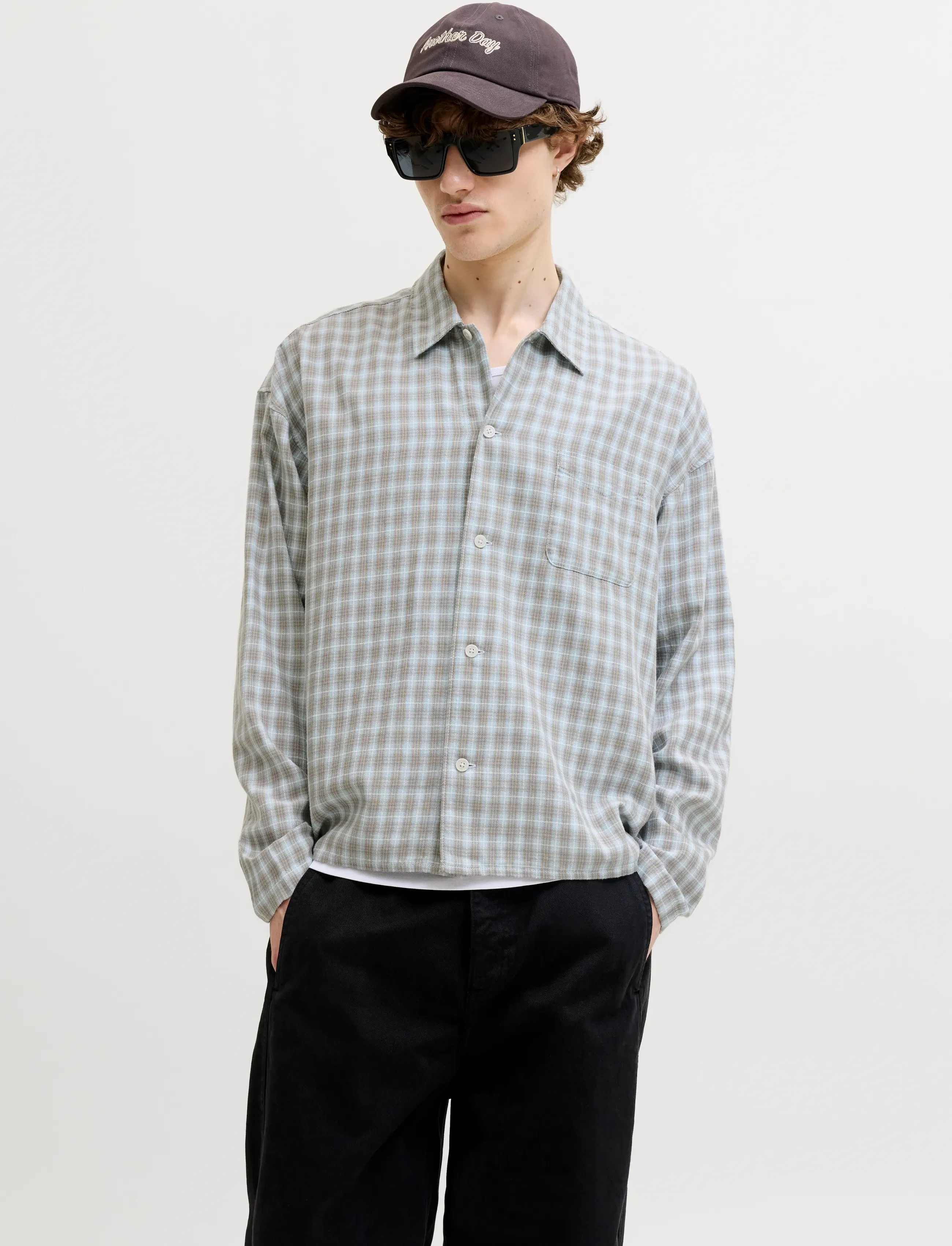 Jack & Jones JORSAVONA AUSTIN DOBBY SHIRT LS STYDSS26 - Ternede skjorter - VINTAGE KHAKI / blue