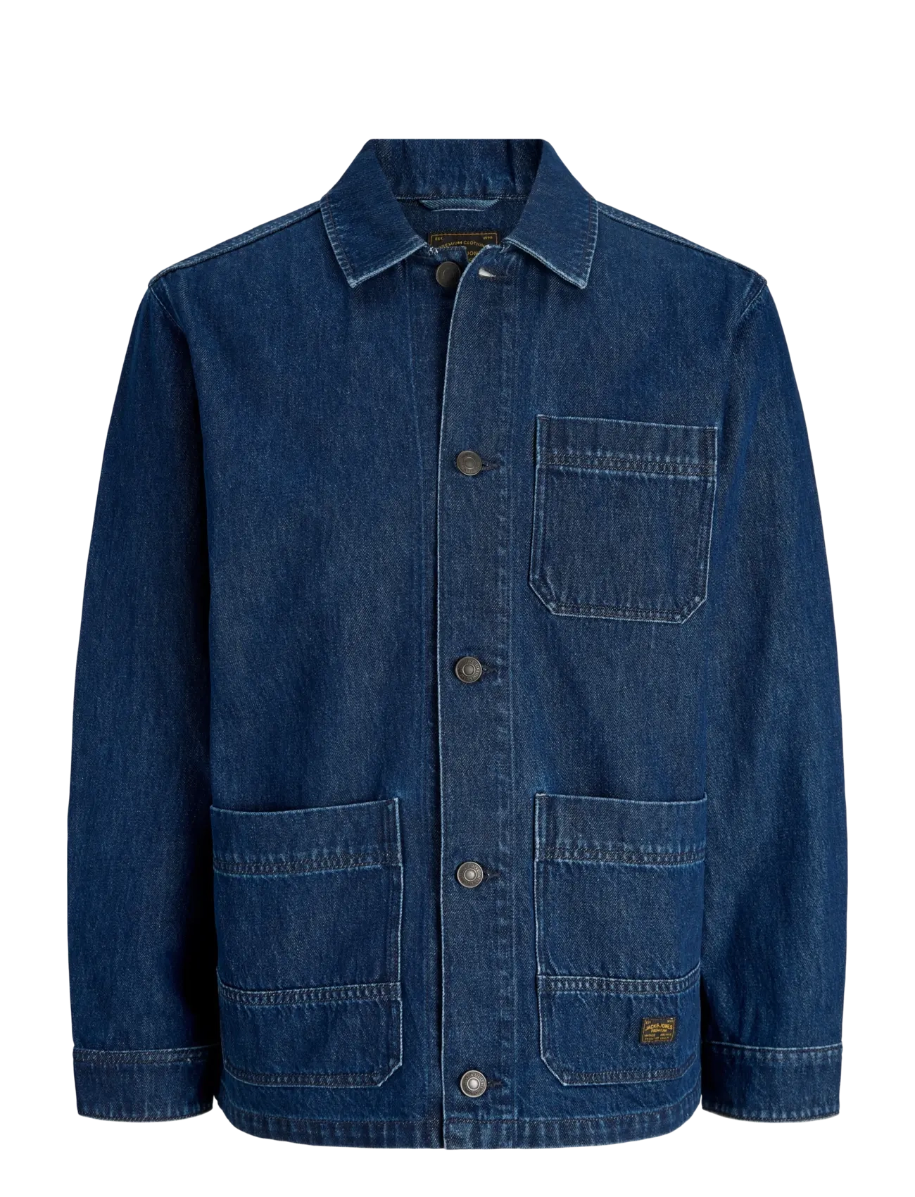 JACK & JONES Jprbluderry Dnm L/S Overshirt Styd Navy - L - Herren