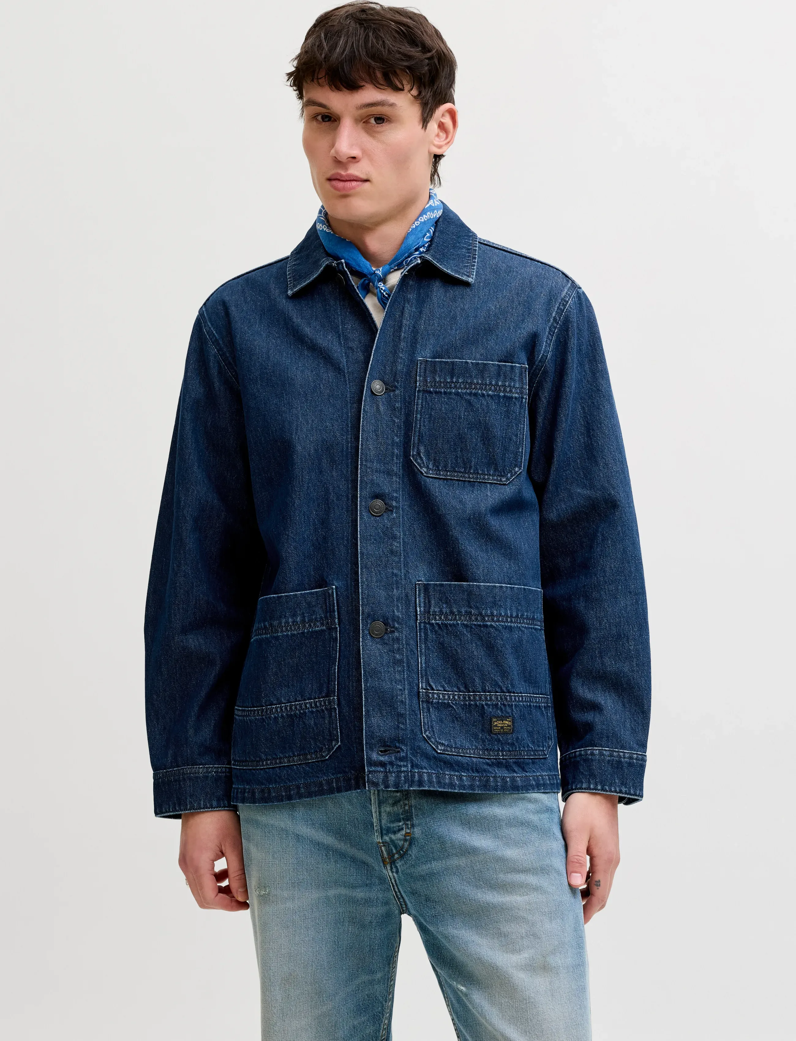 Jack & Jones JPRBLUDERRY DNM L/S OVERSHIRT STYD - Clothing - BLUE DENIM / navy