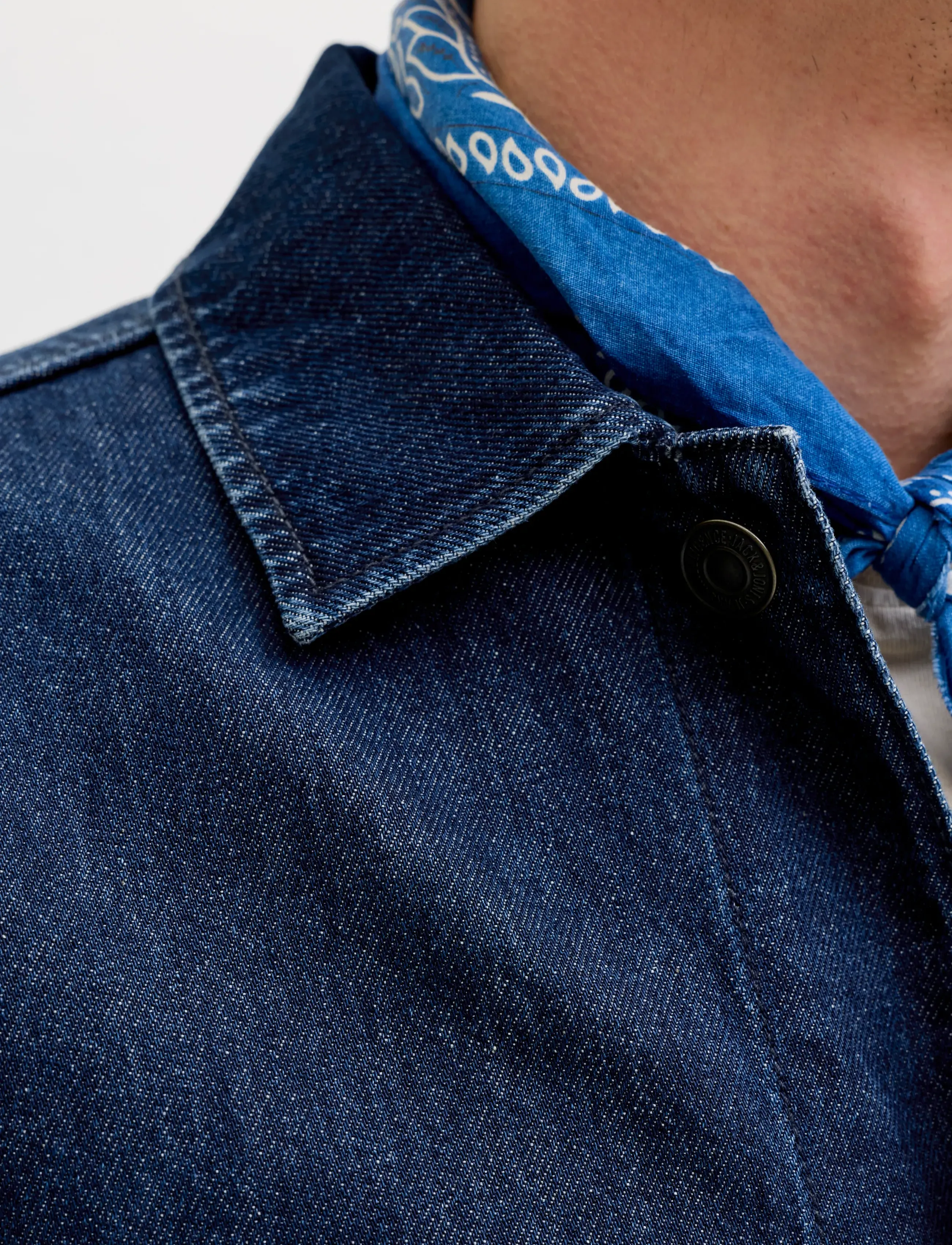 Jack & Jones JPRBLUDERRY DNM L/S OVERSHIRT STYD - Overshirts - BLUE DENIM / navy