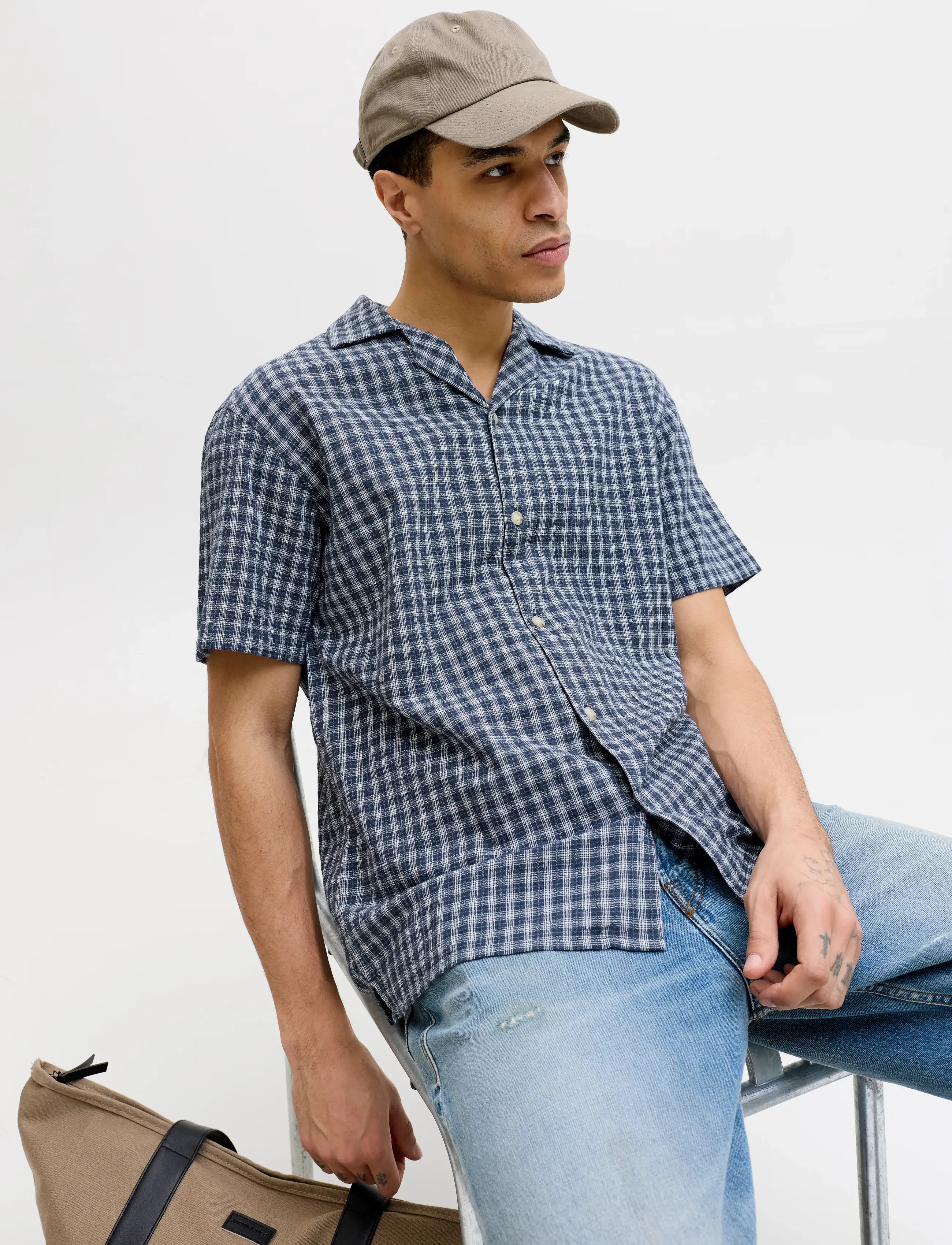 JACK & JONES Jprblulevi Dobby S/S Resort Shirt Styd mönstrade skjortor herr – bild 5