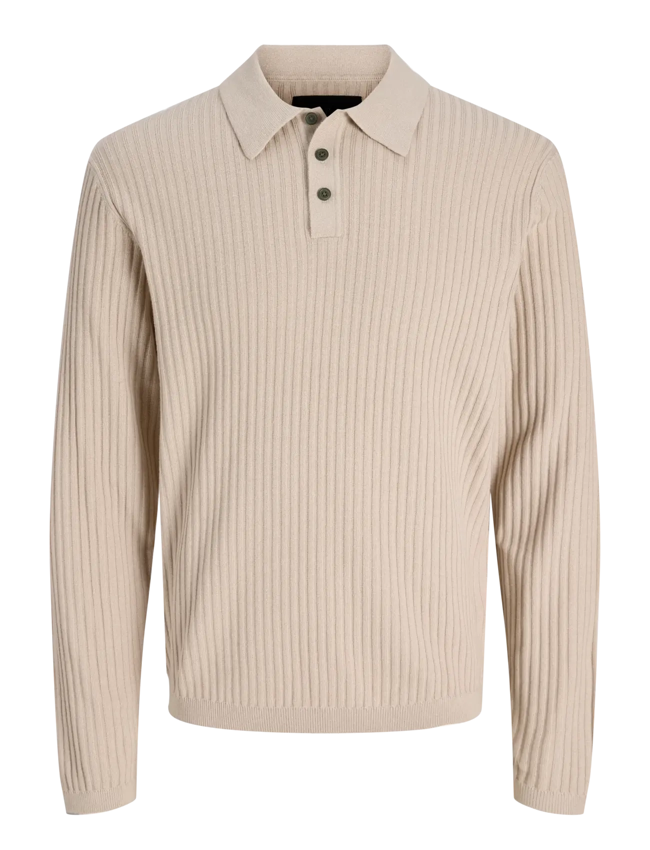 Jack & Jones JPRBLAKAI KNIT POLO LS STYD SS26 - Apģērbi - ANCIENT SCROLL / cream
