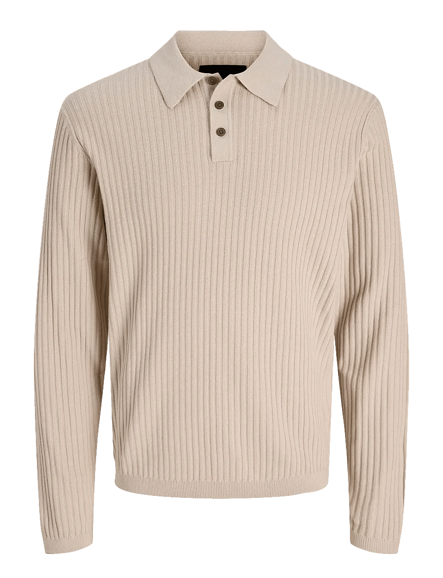 Jack & Jones - JPRBLAKAI KNIT POLO LS STYD SS26 - langärmelige gestrickte polohemden - ancient scroll - 1