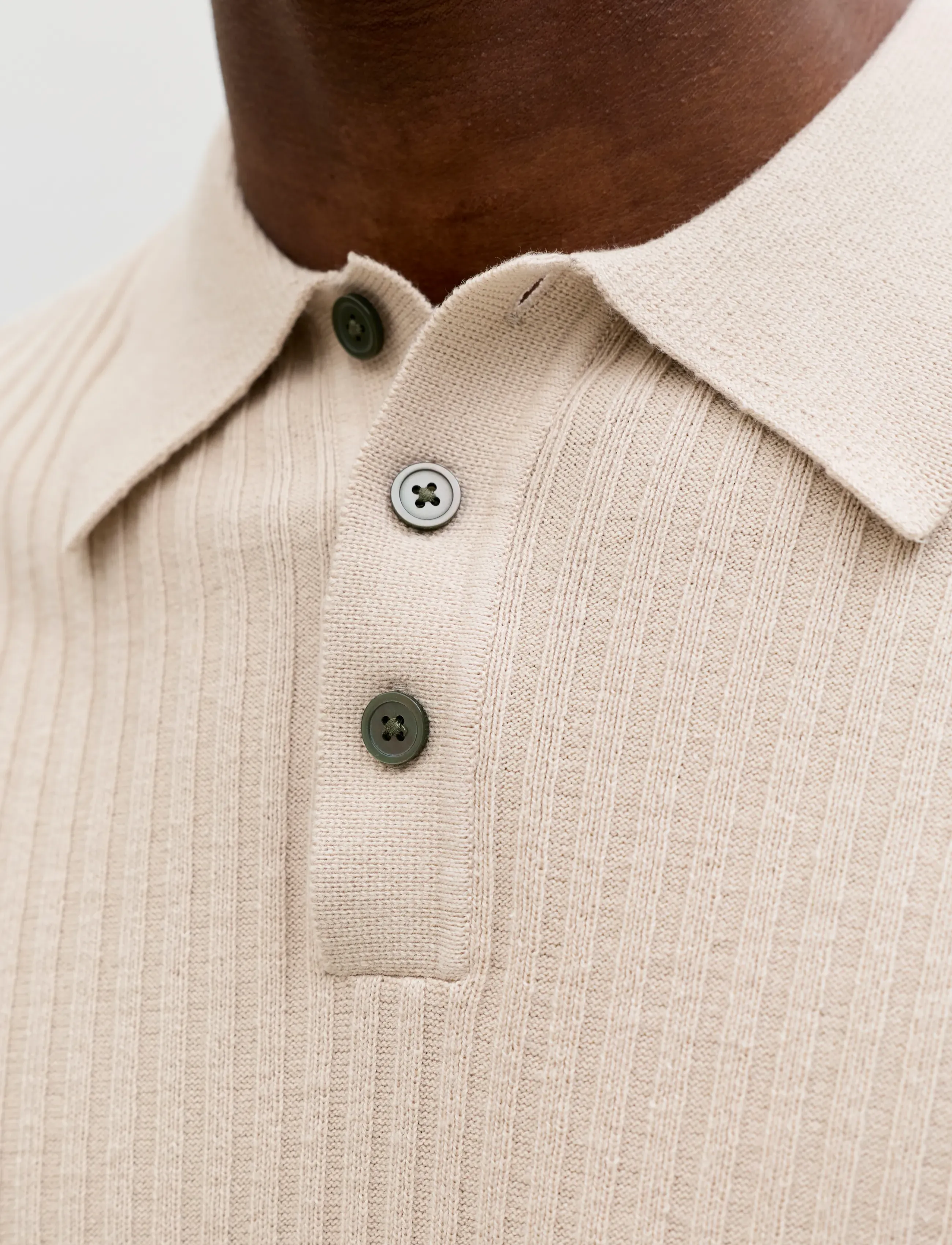 Jack & Jones JPRBLAKAI KNIT POLO LS STYD SS26 - Strickmode - ANCIENT SCROLL / cream