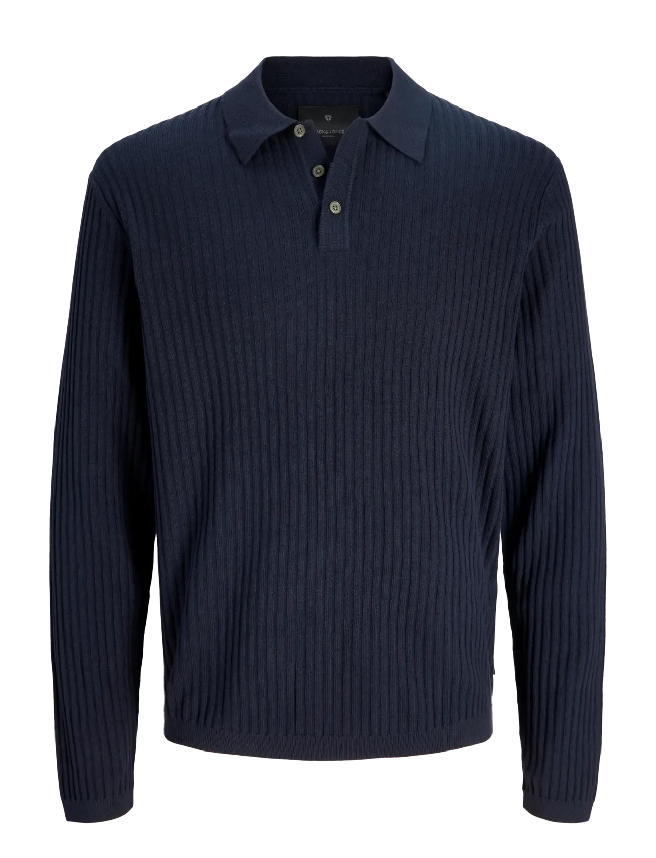 Jack & Jones JPRBLAKAI KNIT POLO LS STYD SS26 - Swetry - NIGHT SKY / navy