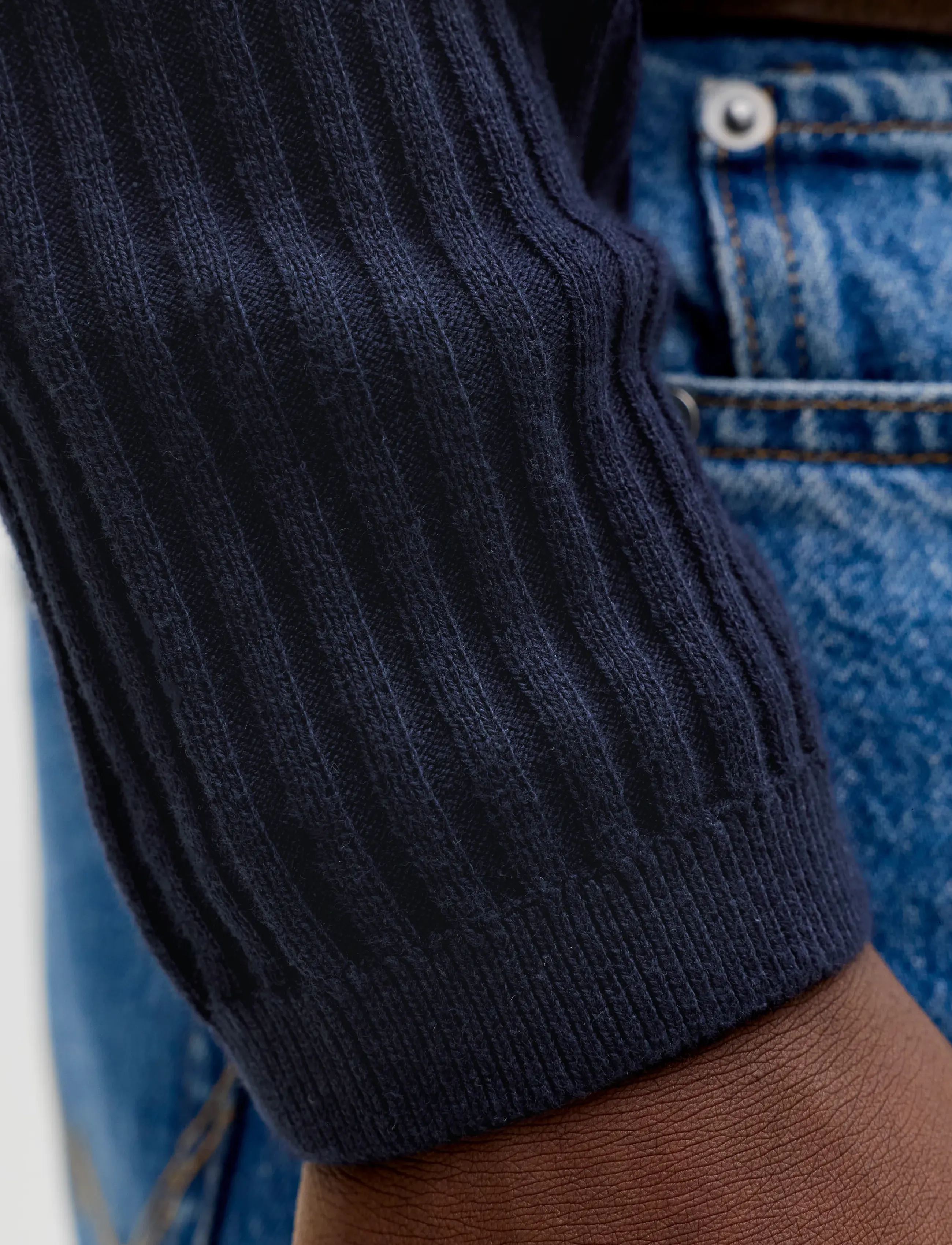 Jack & Jones - JPRBLAKAI KNIT POLO LS STYD SS26 - poloer i strik med lange ærmer - night sky - 5