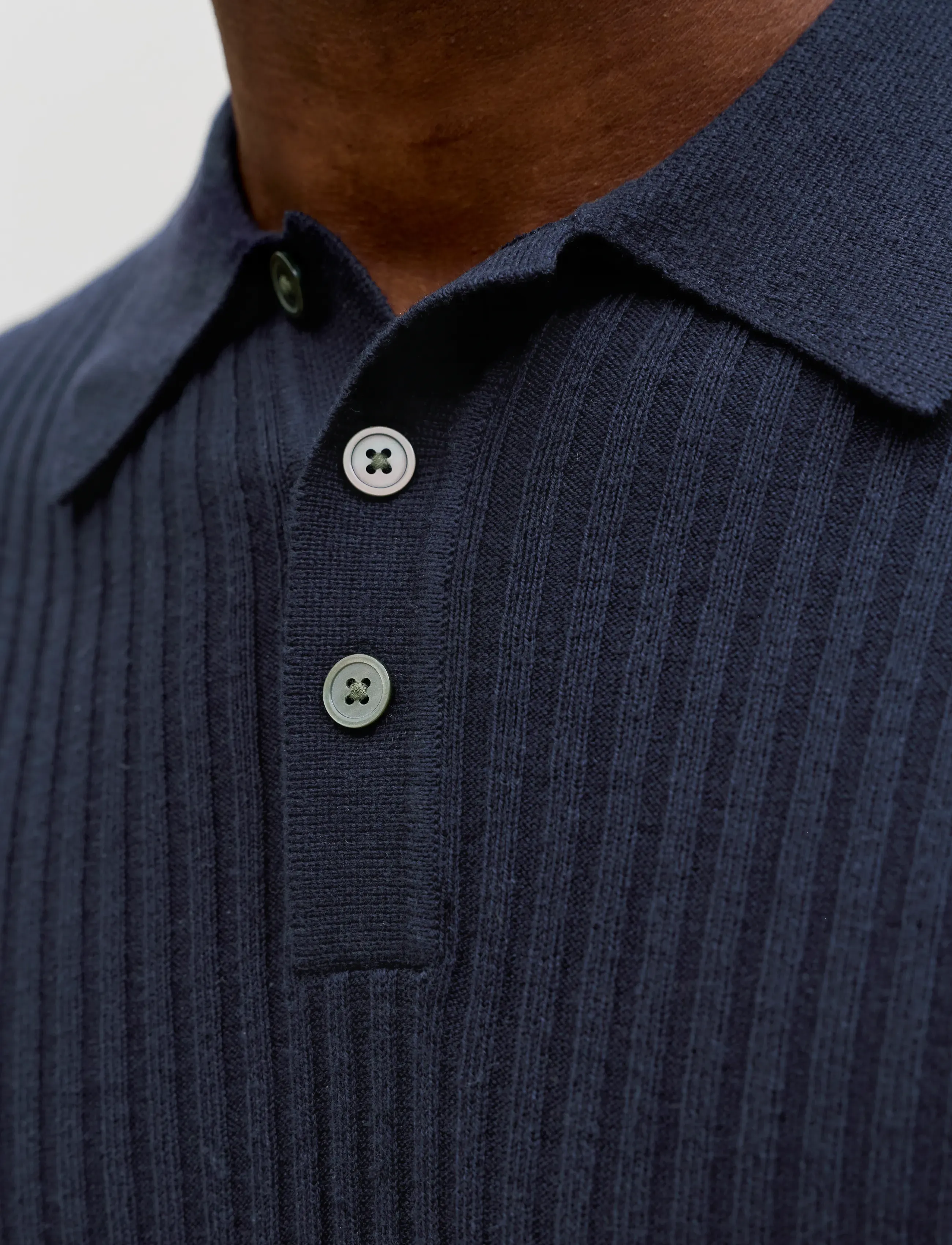 Jack & Jones JPRBLAKAI KNIT POLO LS STYD SS26 - Tänavastiil - NIGHT SKY / navy