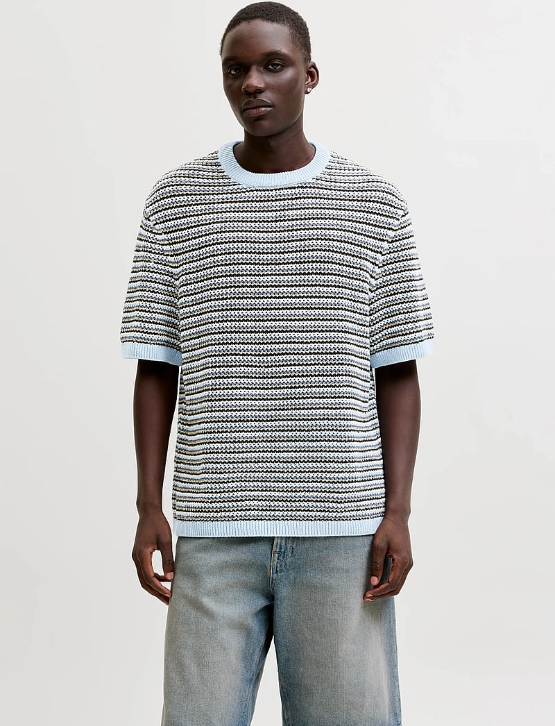 Jack & Jones - JORCARLO KNIT CREW NECK STYD SS26 - lyhythihaiset - cashmere blue - 0