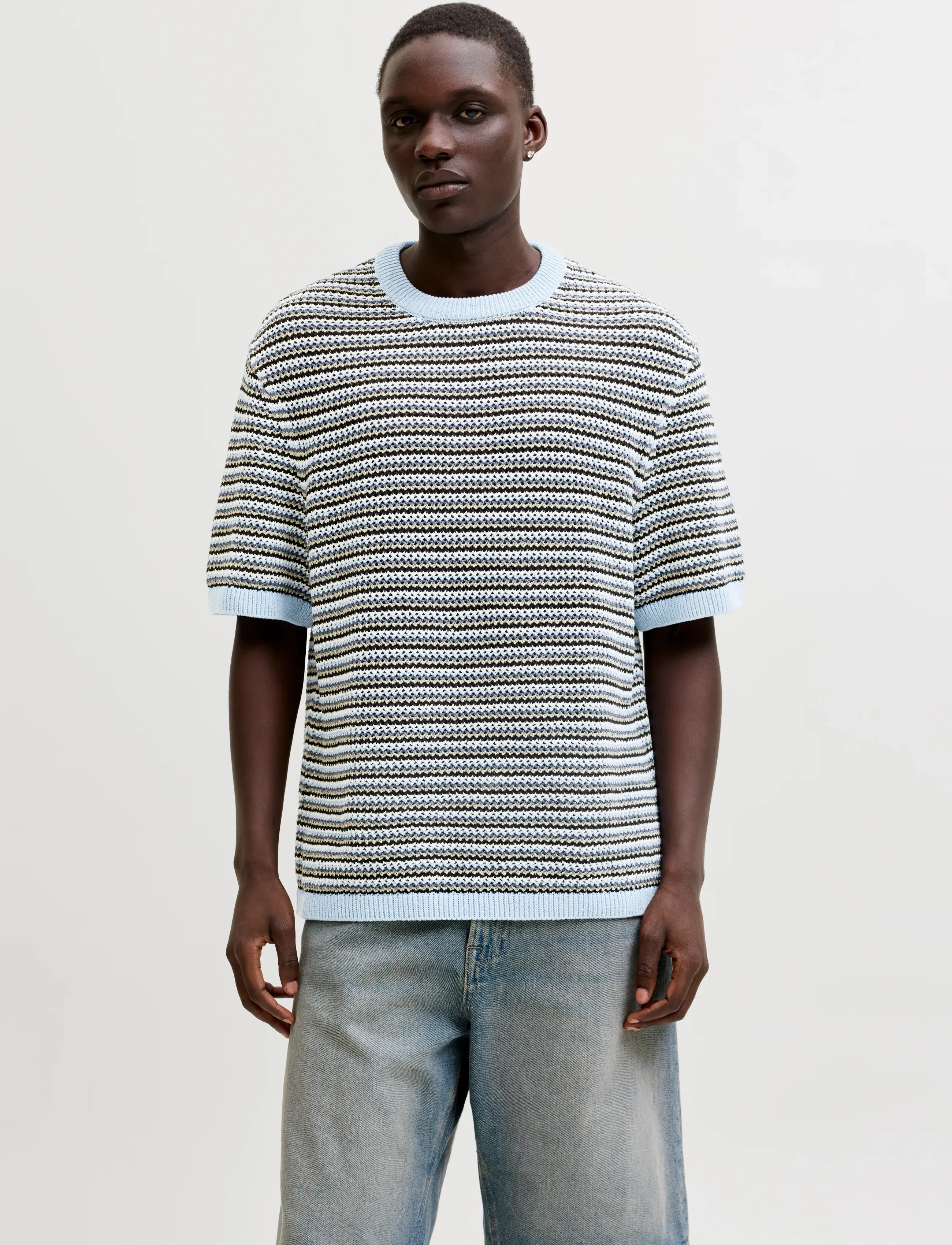 Jack & Jones JORCARLO KNIT CREW NECK STYD SS26 - Kollektionen - CASHMERE BLUE / blue