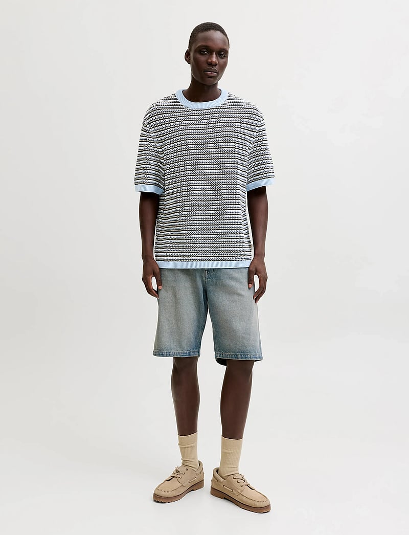 Jack & Jones - JORCARLO KNIT CREW NECK STYD SS26 - lyhythihaiset - cashmere blue - 4