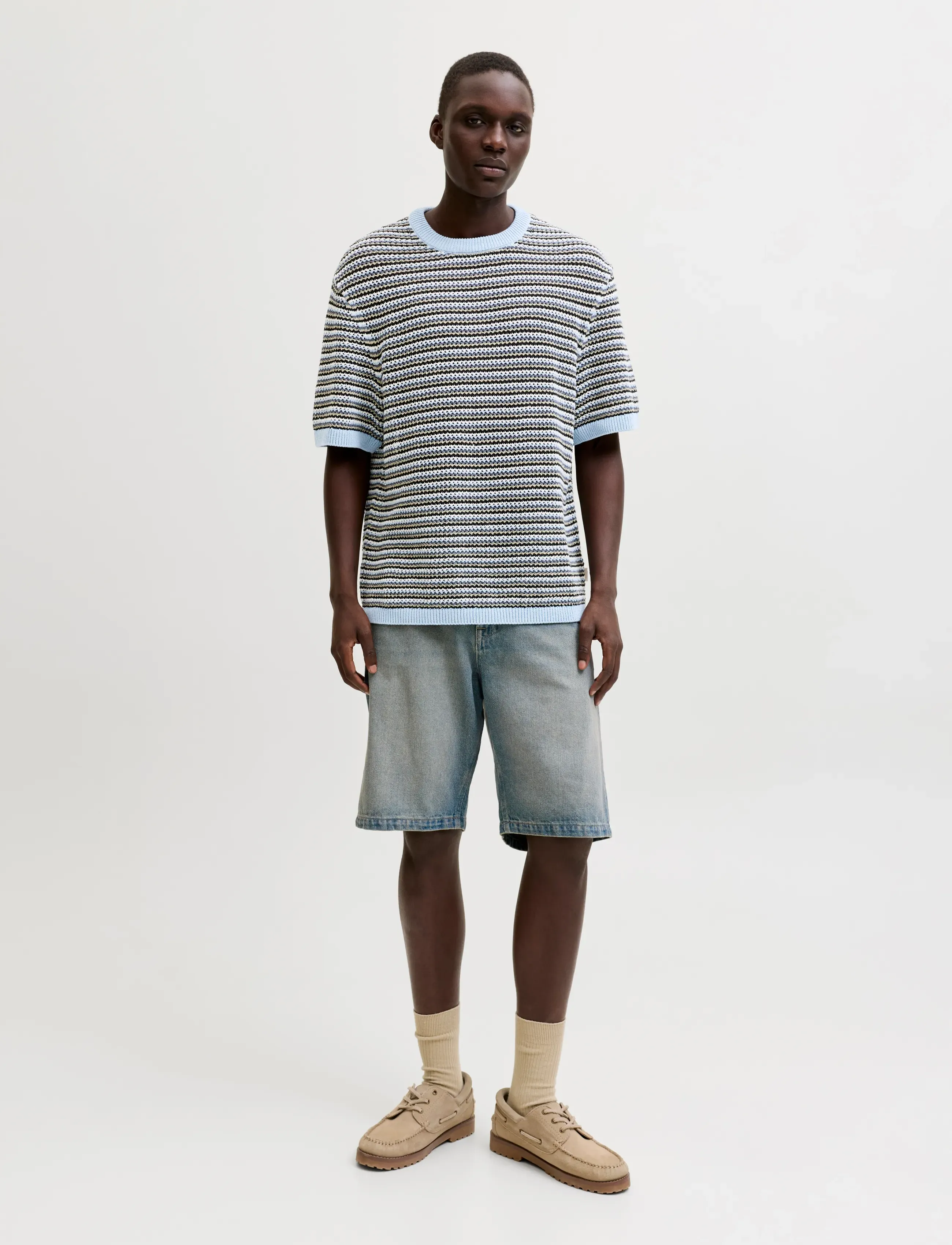 Jack & Jones - JORCARLO KNIT CREW NECK STYD SS26 - kortärmade t-shirts - cashmere blue - 4