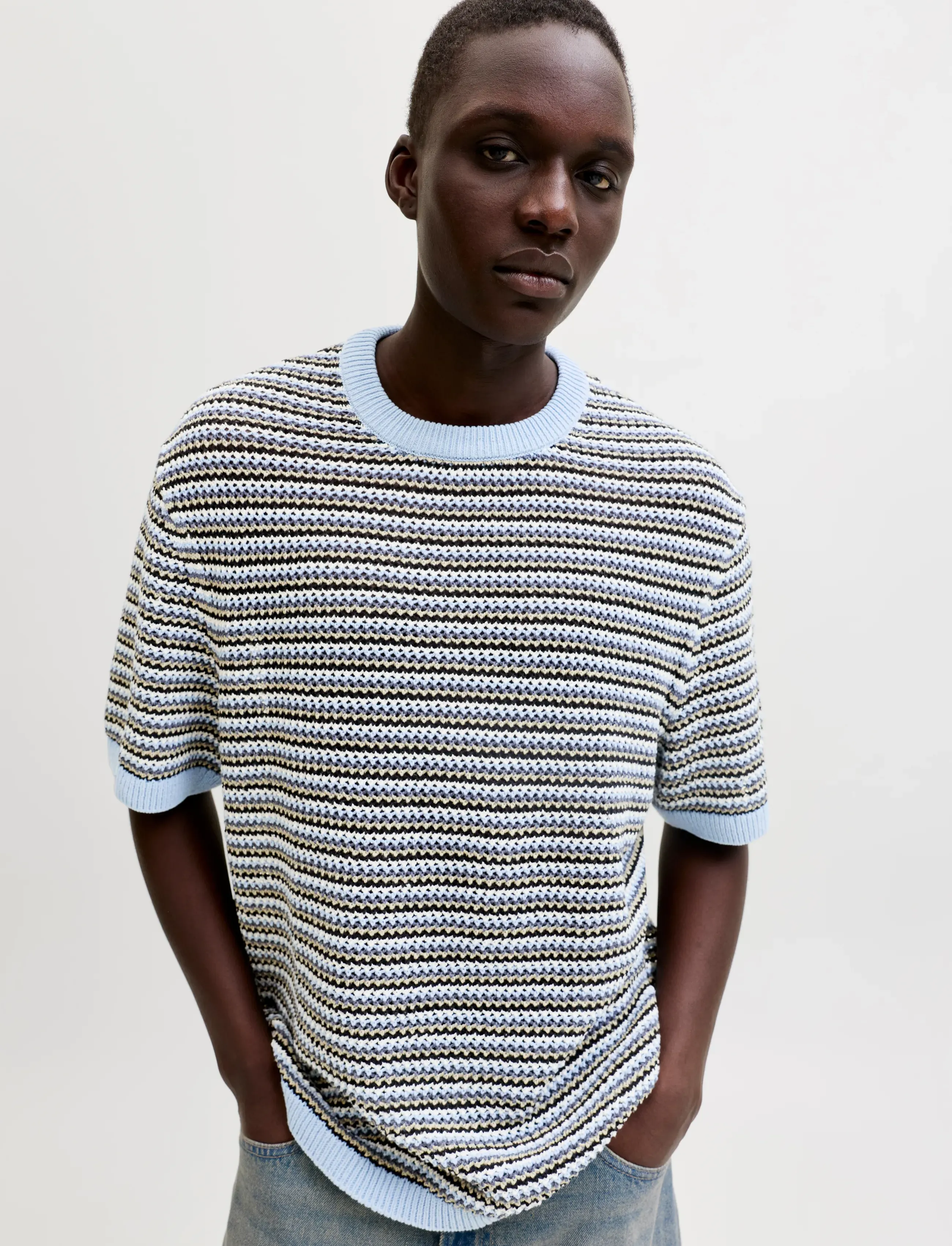 JACK & JONES Jorcarlo Knit Crew Neck Styd Ss26 t-shirts - bas herr – bild 5
