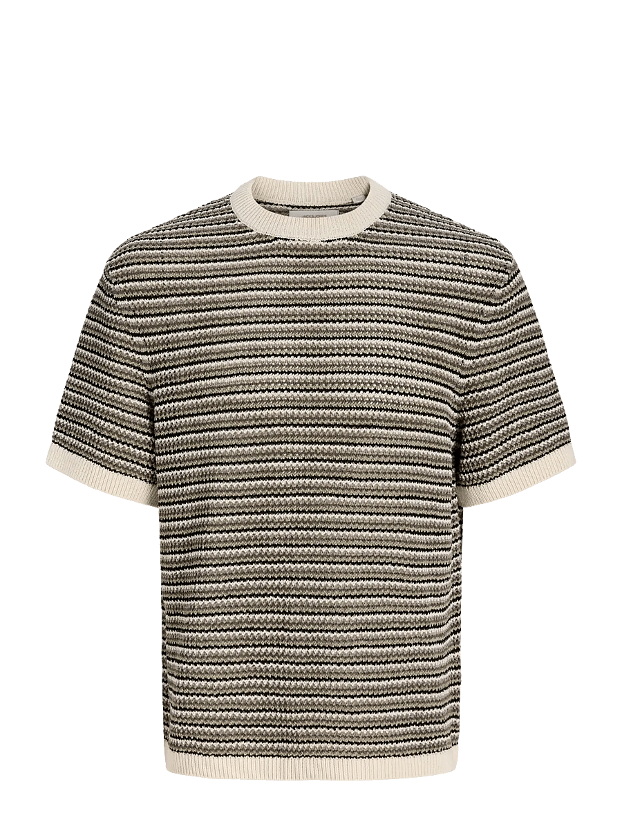 Jack & Jones - JORCARLO KNIT CREW NECK STYD SS26 - kortærmede t-shirts - sea salt - 1