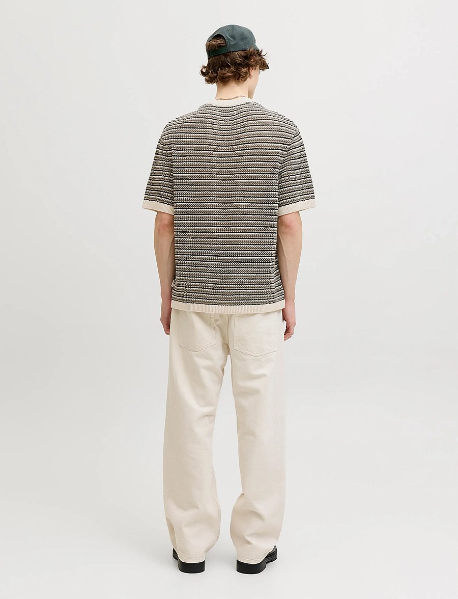 Jack & Jones - JORCARLO KNIT CREW NECK STYD SS26 - kortærmede t-shirts - sea salt - 3