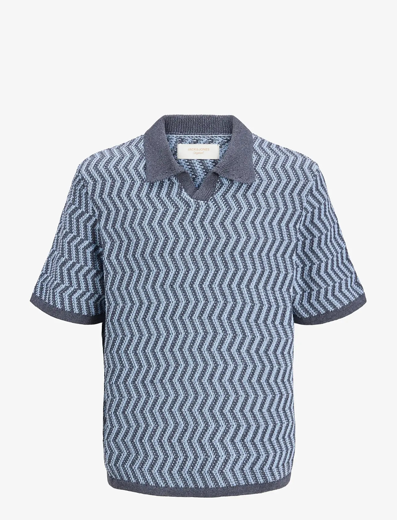 Jack & Jones - JORAIDEN KNIT SPLIT NECK POLO STYD SS26 - polostrik - odyssey gray - 1
