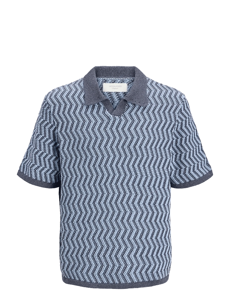 Jack & Jones - JORAIDEN KNIT SPLIT NECK POLO STYD SS26 - polostrik - odyssey gray - 1