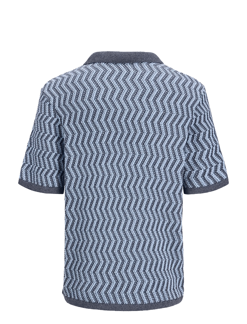 Jack & Jones - JORAIDEN KNIT SPLIT NECK POLO STYD SS26 - polostrik - odyssey gray - 2