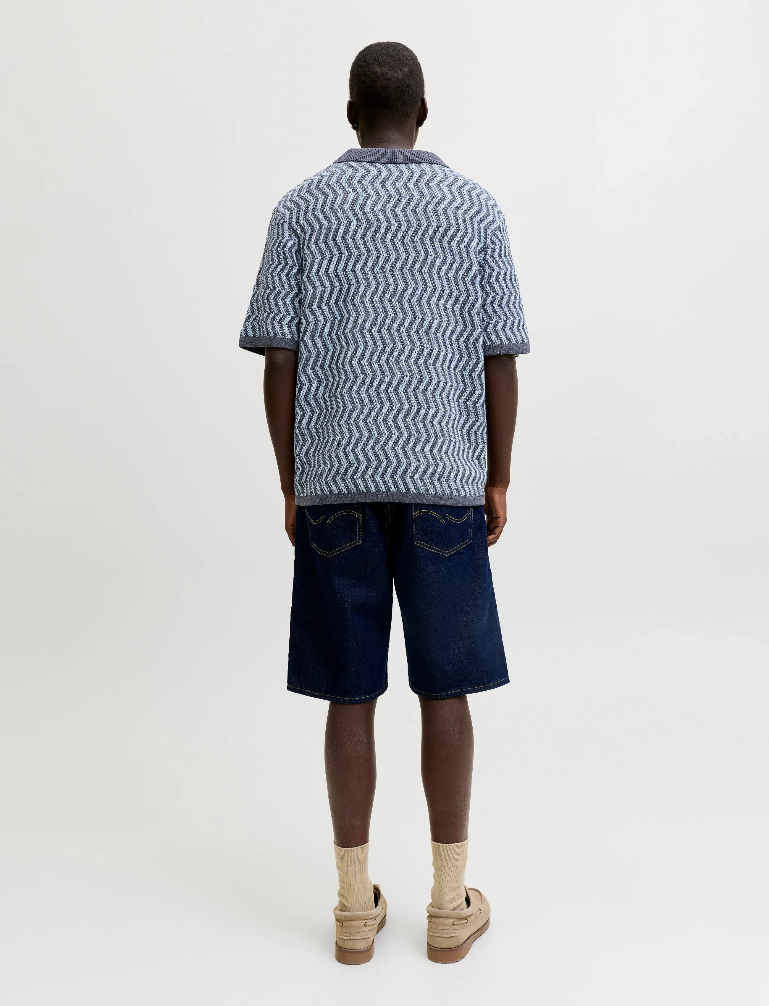 Jack & Jones - JORAIDEN KNIT SPLIT NECK POLO STYD SS26 - gestrickte polohemden - odyssey gray - 3