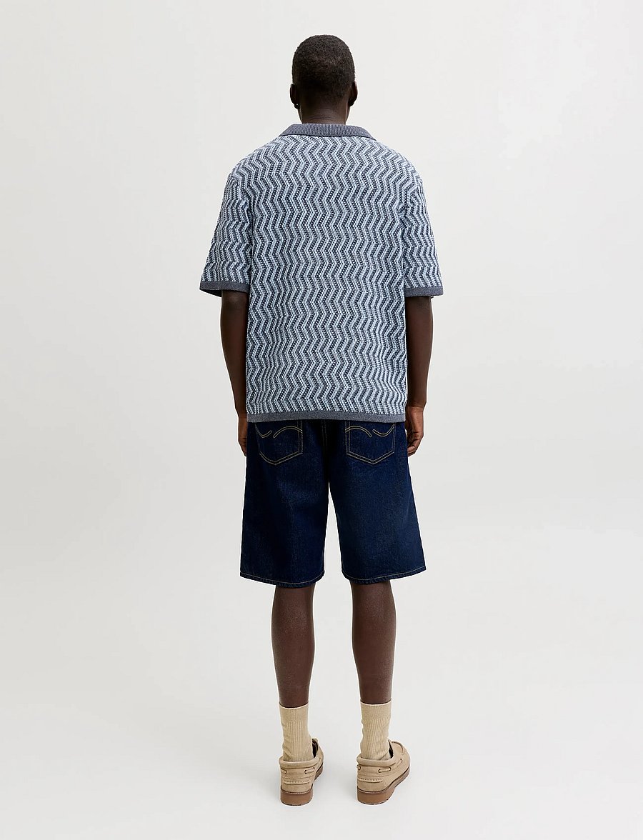 Jack & Jones - JORAIDEN KNIT SPLIT NECK POLO STYD SS26 - gestrickte polohemden - odyssey gray - 3