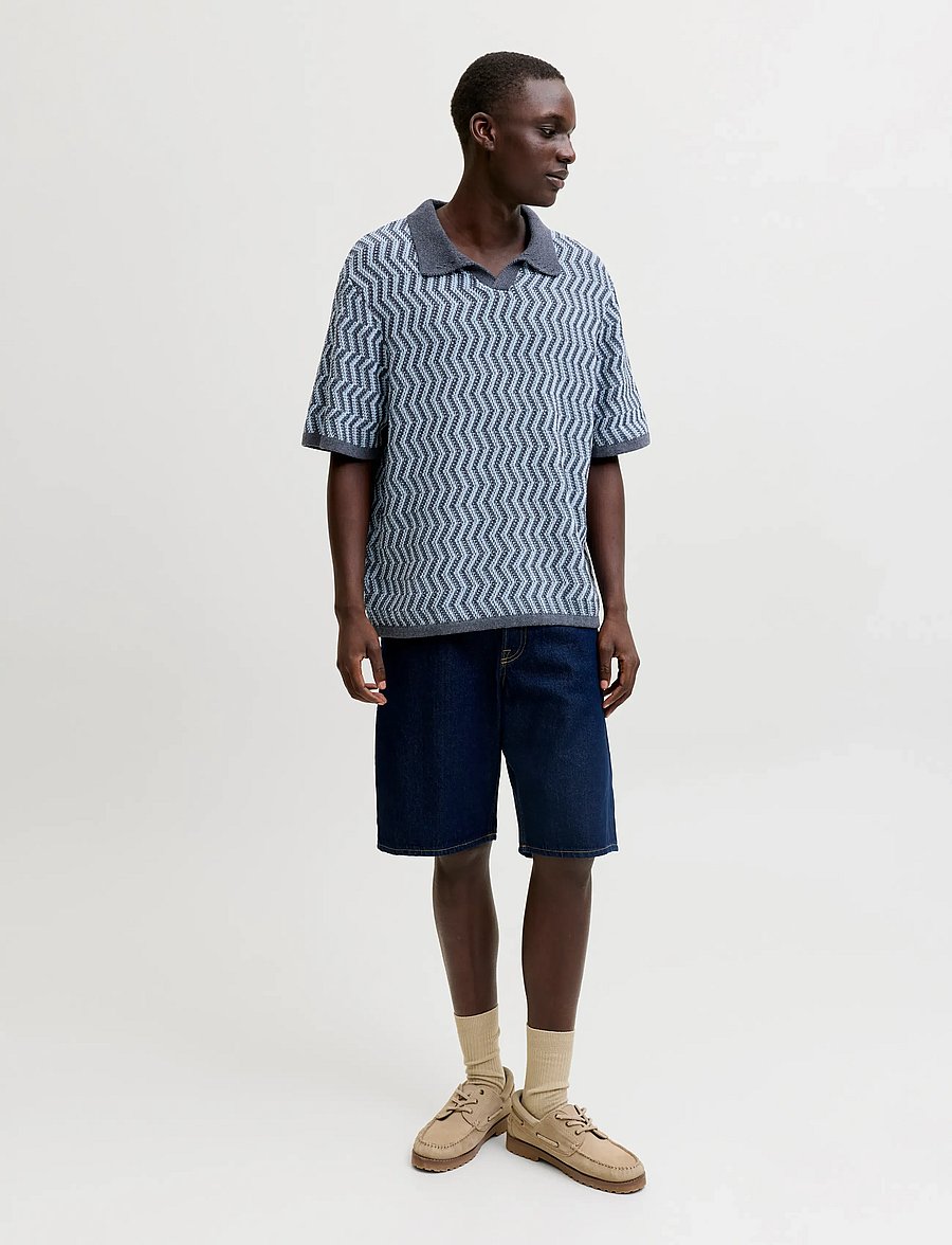 Jack & Jones - JORAIDEN KNIT SPLIT NECK POLO STYD SS26 - gestrickte polohemden - odyssey gray - 4