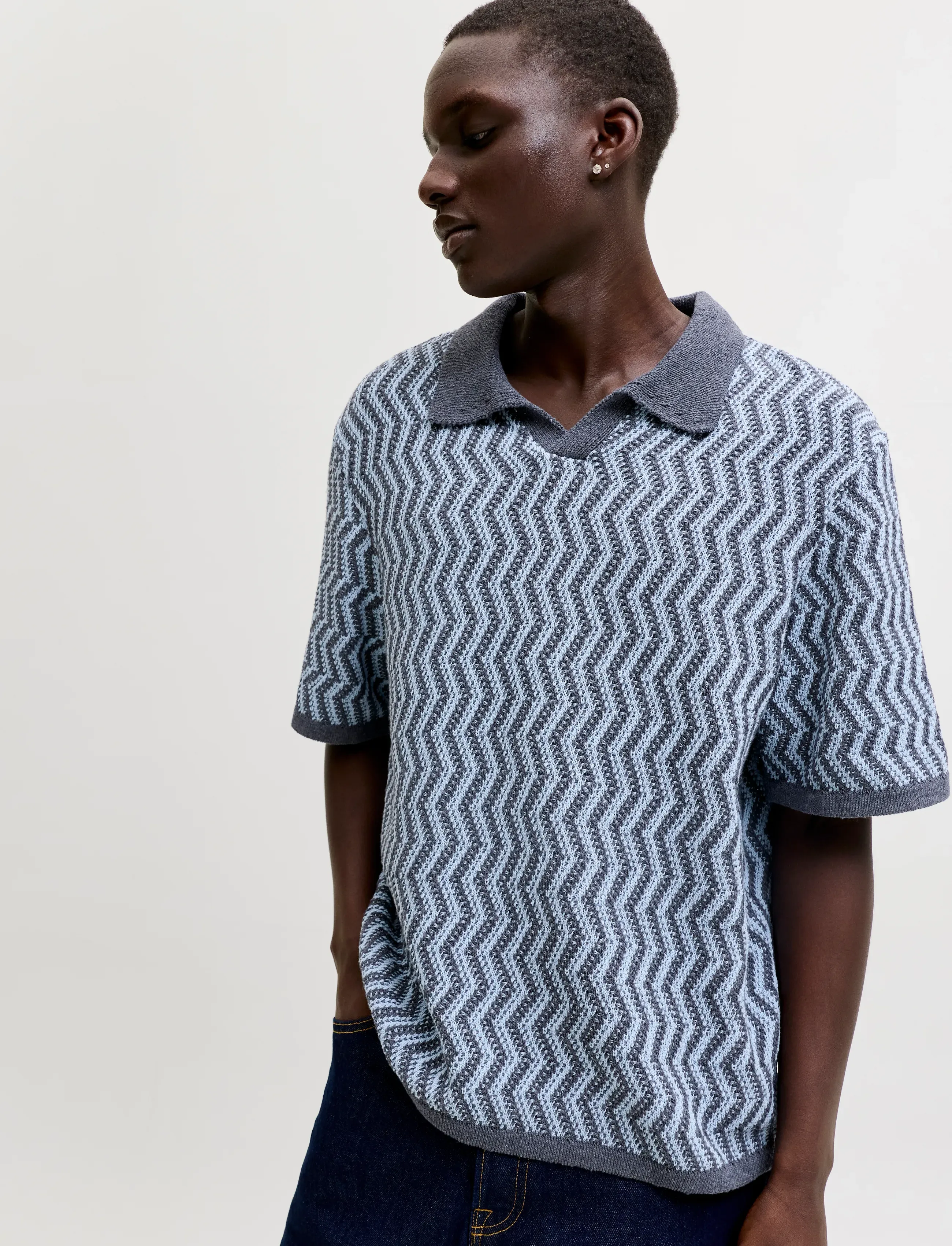 JACK & JONES Joraiden Knit Split Neck Polo Styd Ss26 pikéer herr – bild 5