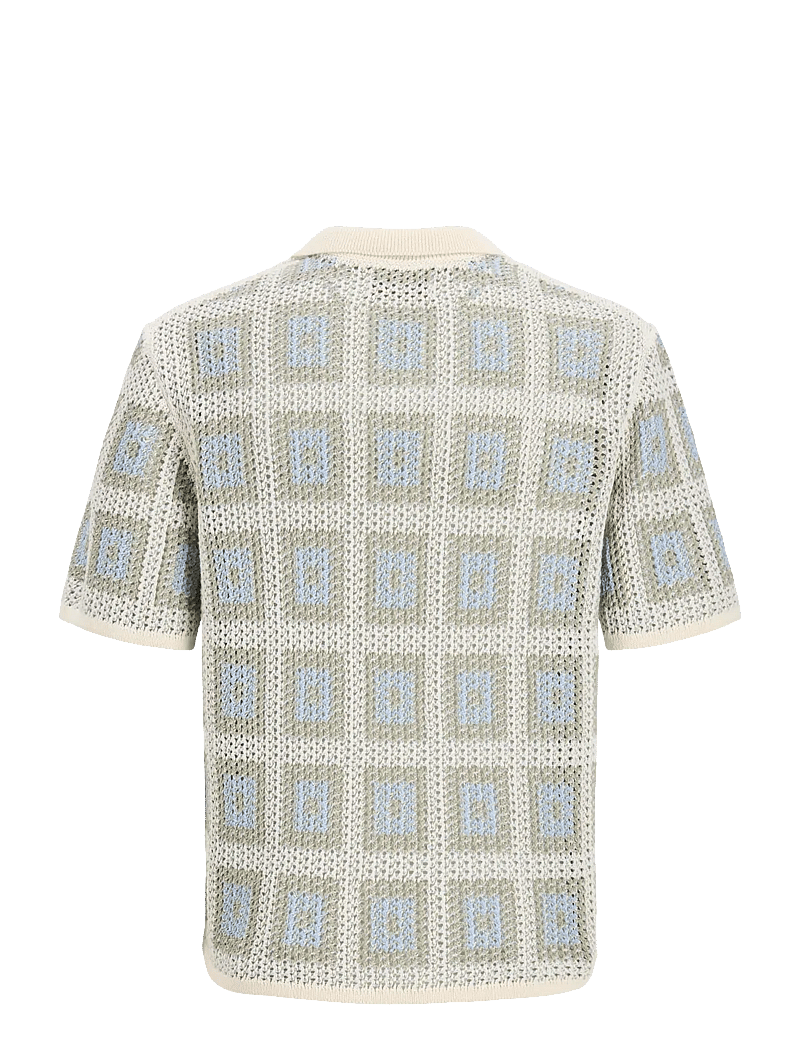 Jack & Jones - JORAIDEN KNIT SPLIT NECK POLO STYD SS26 - polostrik - sea salt - 2