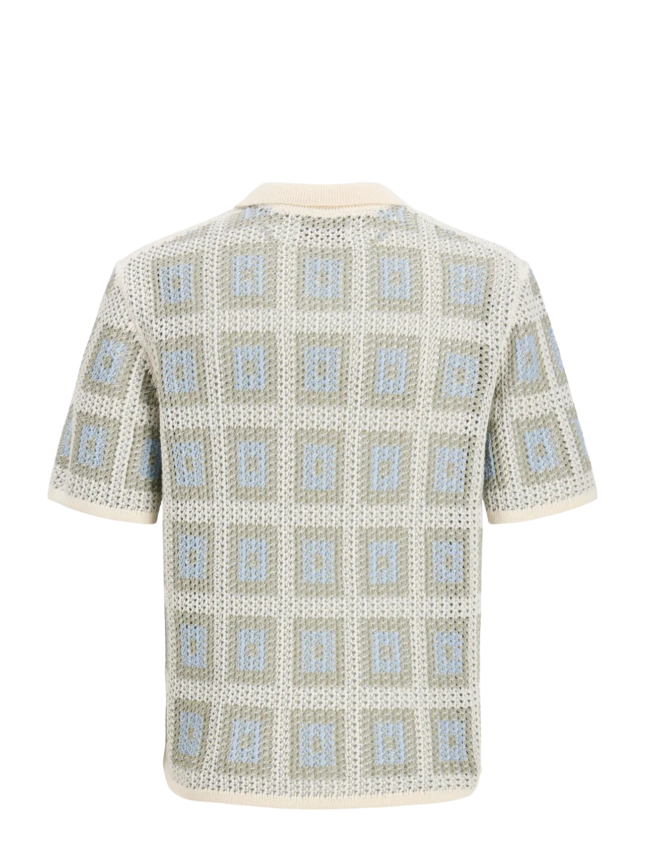 Jack & Jones - JORAIDEN KNIT SPLIT NECK POLO STYD SS26 - gestrickte polohemden - sea salt - 2