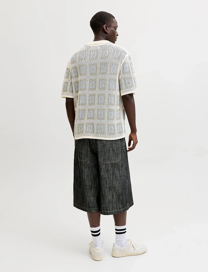 Jack & Jones - JORAIDEN KNIT SPLIT NECK POLO STYD SS26 - polostrik - sea salt - 3