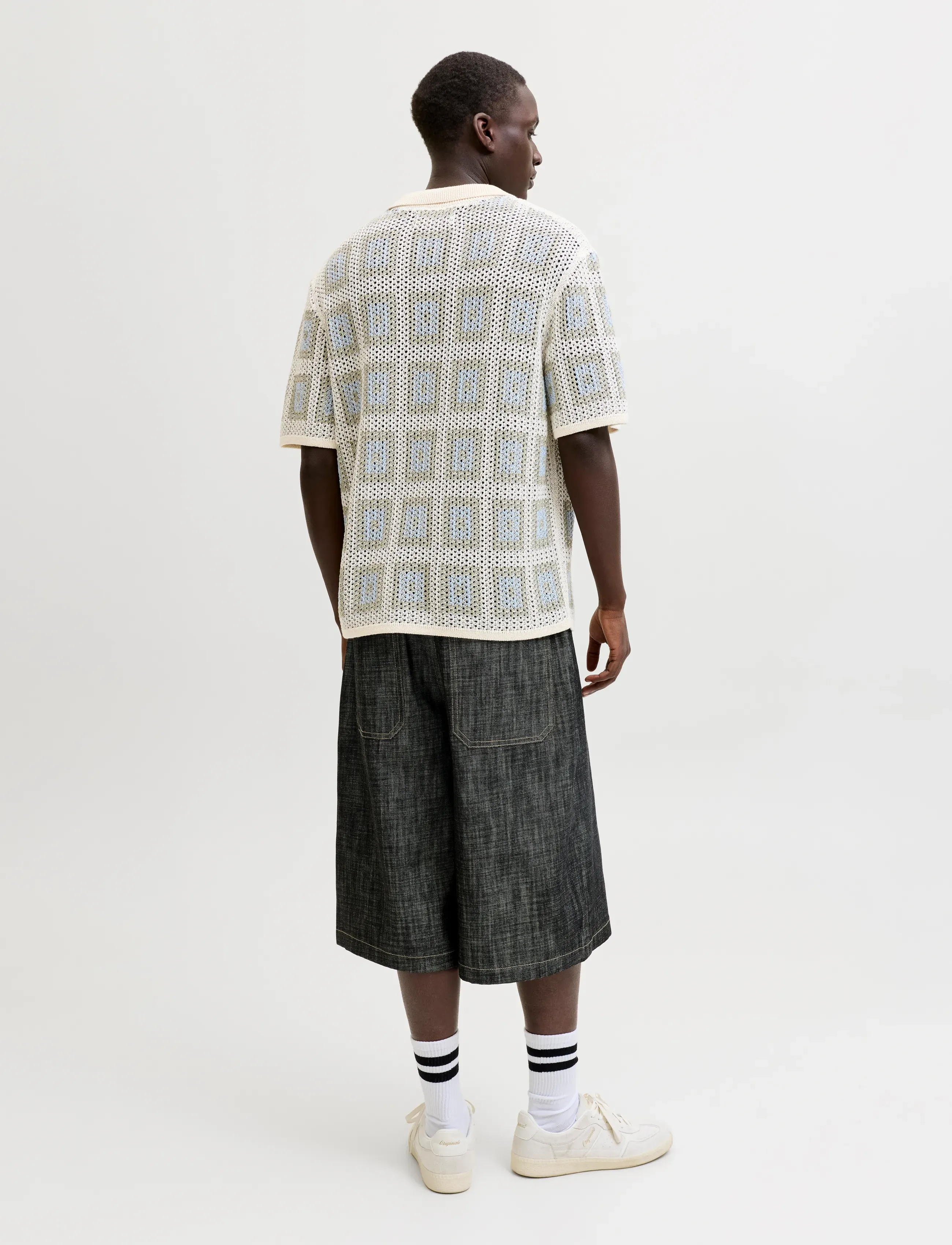 Jack & Jones - JORAIDEN KNIT SPLIT NECK POLO STYD SS26 - gestrickte polohemden - sea salt - 3