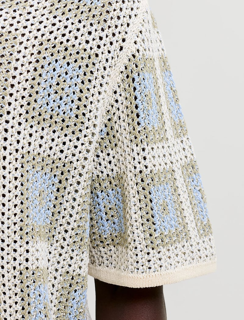 Jack & Jones - JORAIDEN KNIT SPLIT NECK POLO STYD SS26 - polostrik - sea salt - 5