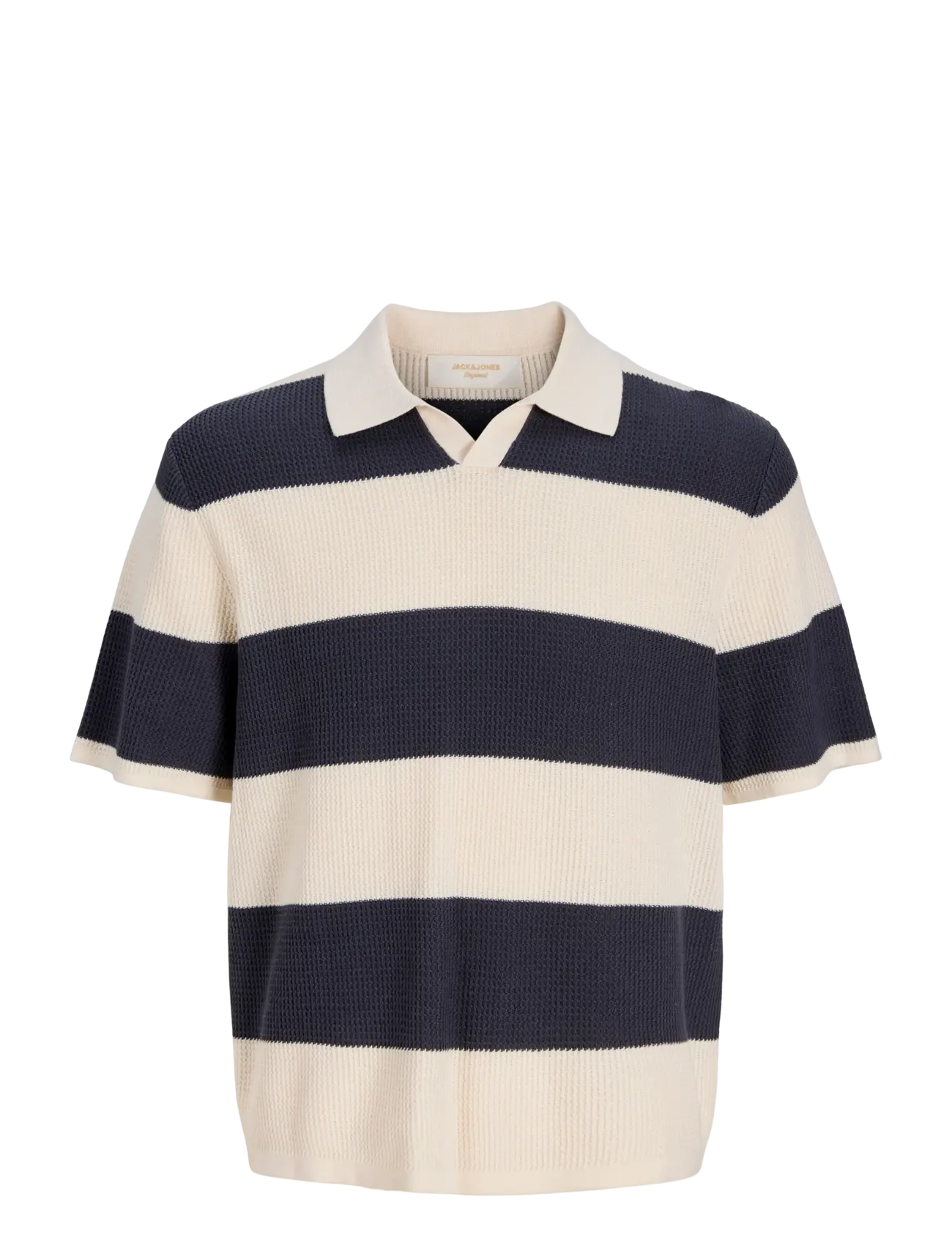 Jack & Jones JORLIAM KNIT STRIPE SPLIT NECK STYD SS26 - Neuheiten - ODYSSEY GRAY / cream