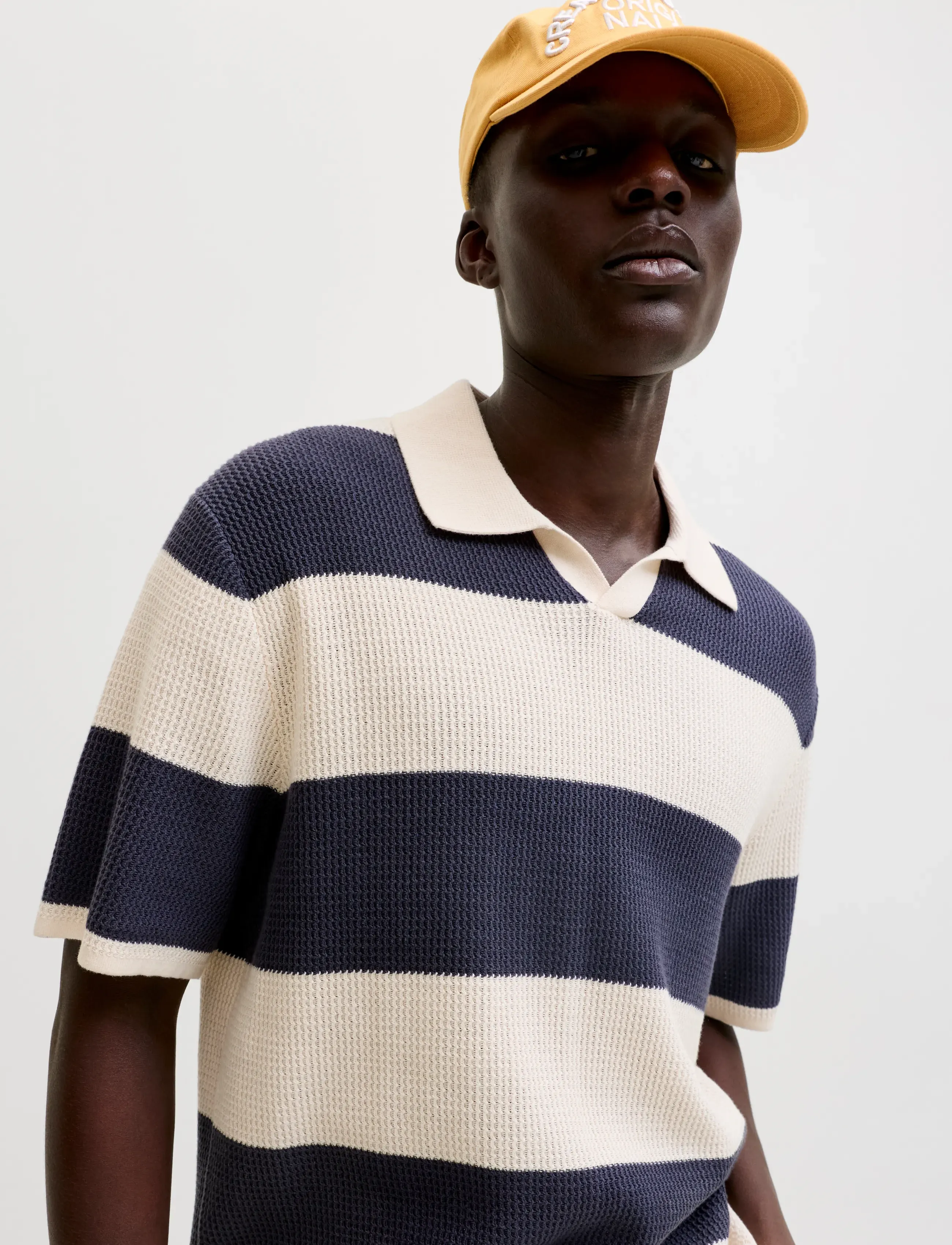 JACK & JONES Jorliam Knit Stripe Split Neck Styd Ss26 pikéer herr – bild 5