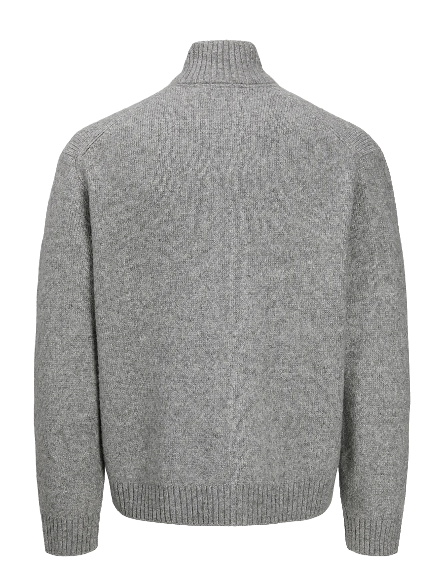 Jack & Jones - JORMONTREAL KNIT OLLIE ZIP CARDIGAN LN - pullover mit durchgehendem reißverschluss - light grey melange - 1