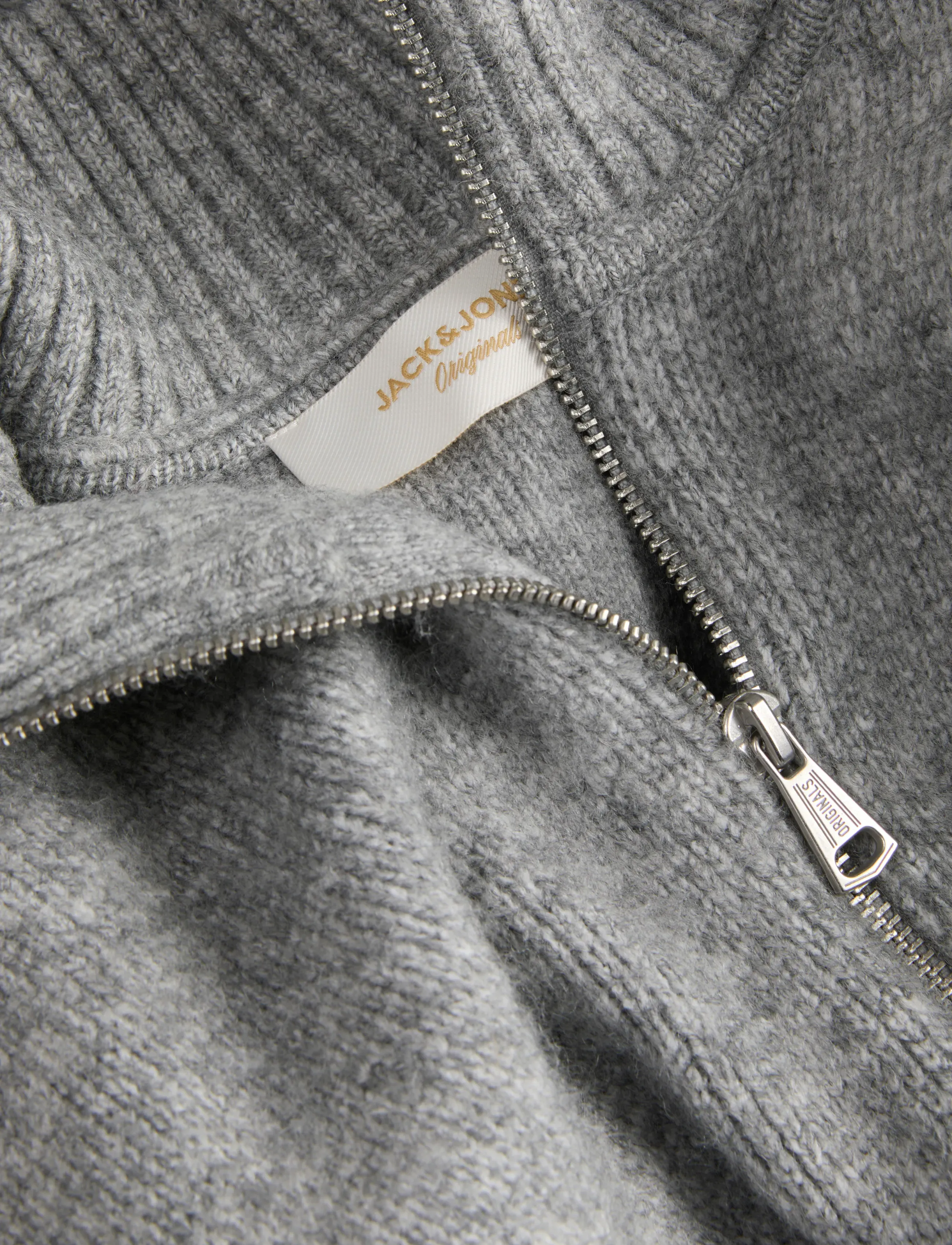 Jack & Jones - JORMONTREAL KNIT OLLIE ZIP CARDIGAN LN - pullover mit durchgehendem reißverschluss - light grey melange - 3