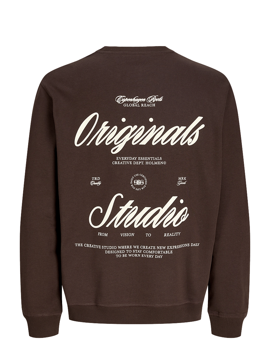 Jack & Jones - JORNORREBRO TYPO BACK SWEAT CREW NECK - kollektioner - java - 2