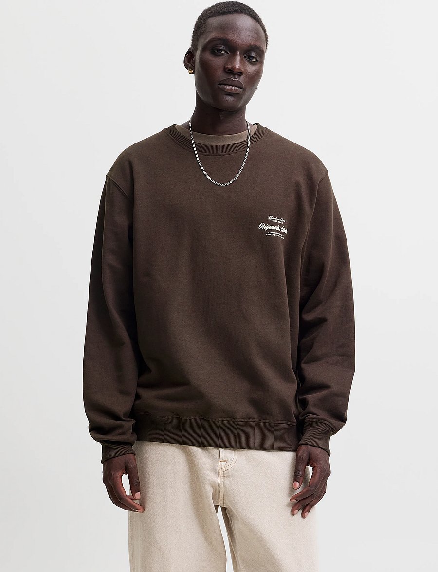 Jack & Jones - JORNORREBRO TYPO BACK SWEAT CREW NECK - kollektioner - java - 0