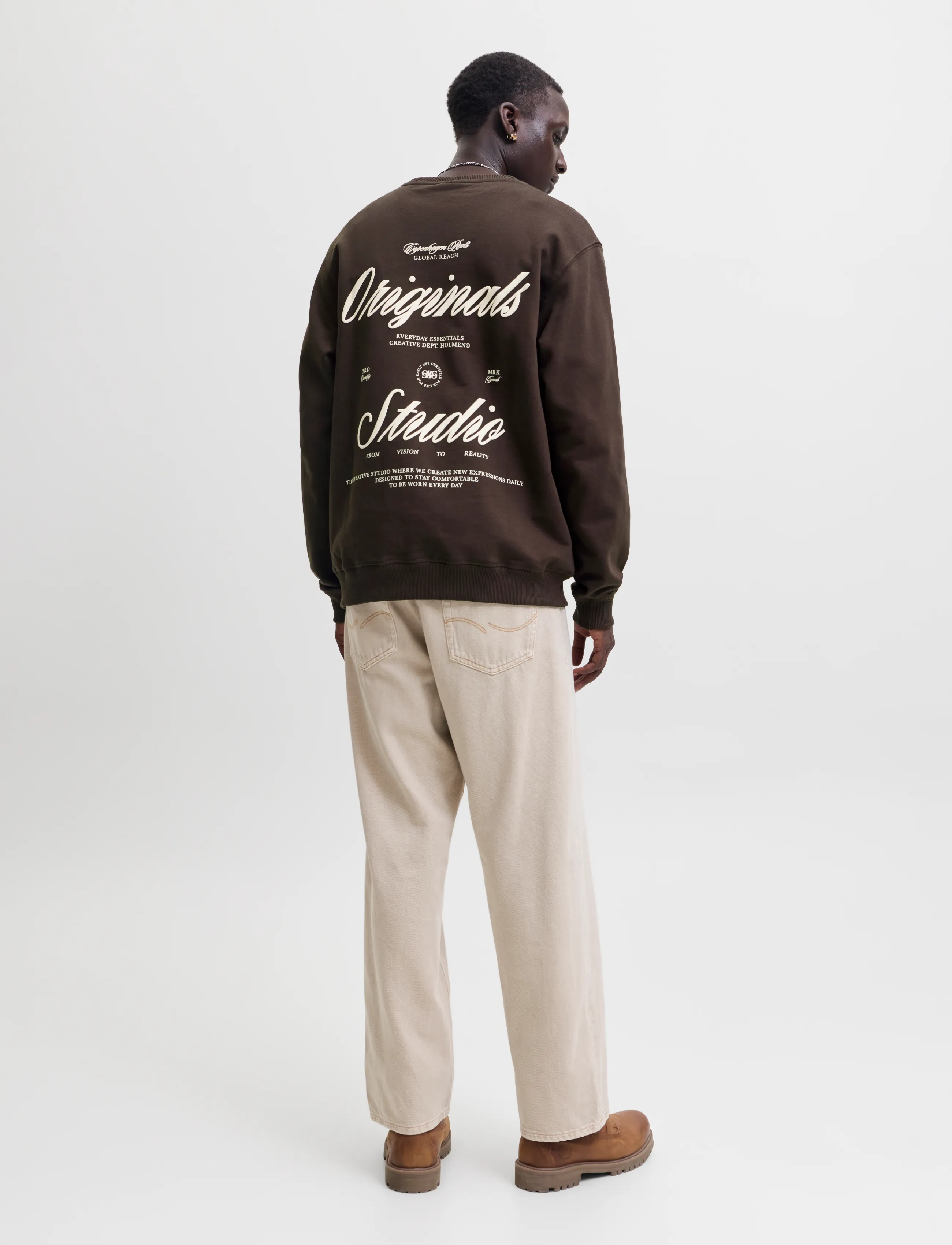 Jack & Jones - JORNORREBRO TYPO BACK SWEAT CREW NECK - kollektioner - java - 3