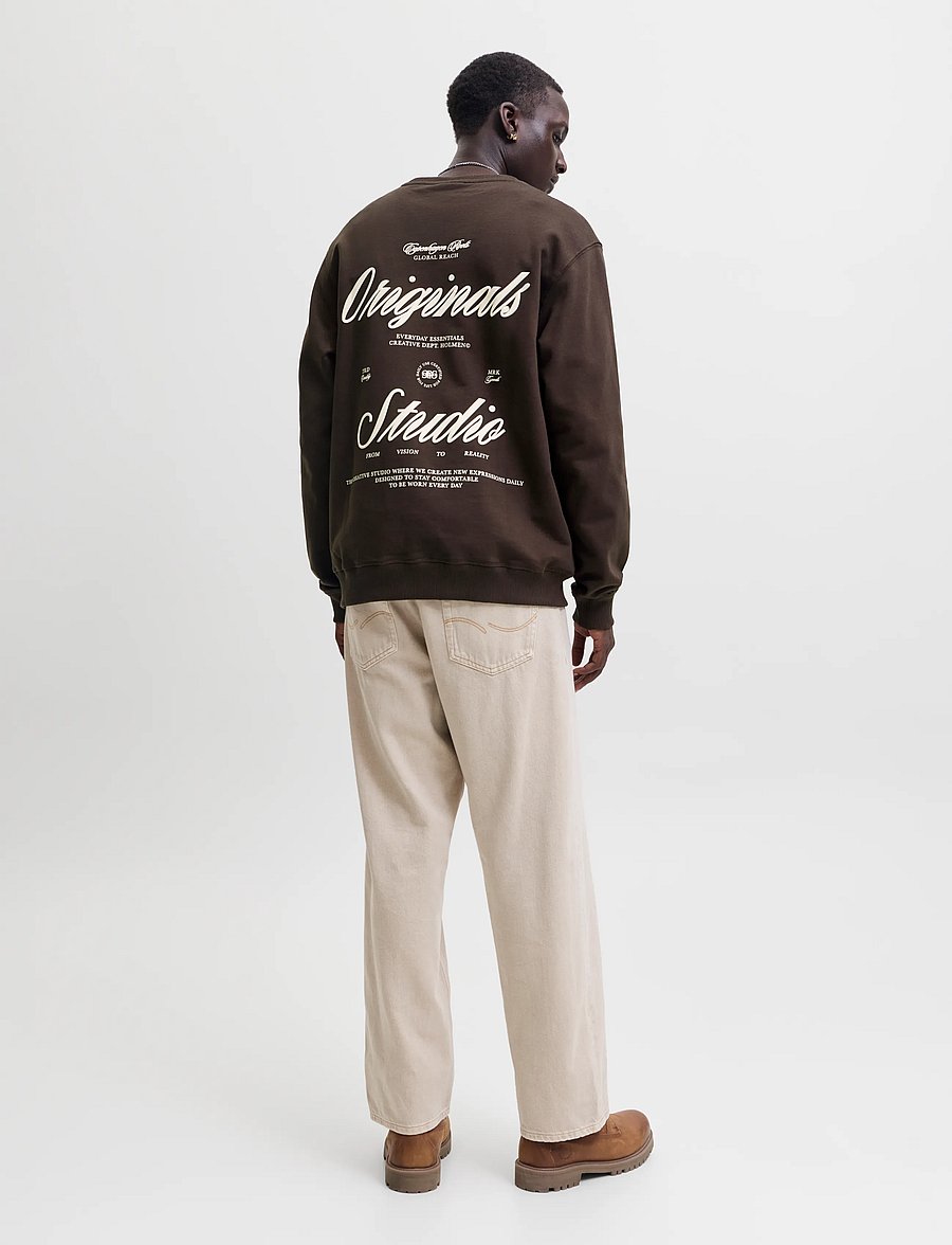 Jack & Jones - JORNORREBRO TYPO BACK SWEAT CREW NECK - kollektioner - java - 3