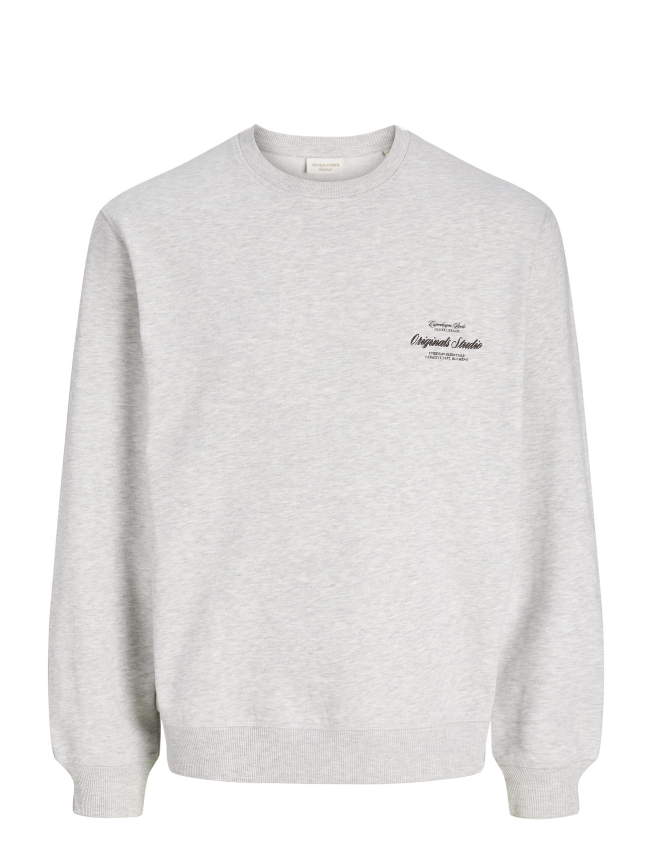 Jack & Jones - JORNORREBRO TYPO BACK SWEAT CREW NECK - kollektioner - white melange - 1