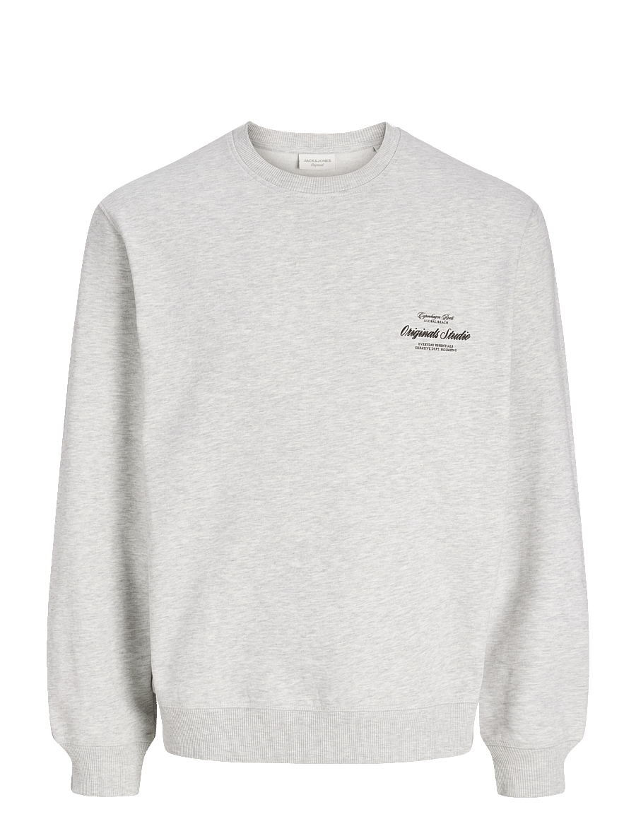 Jack & Jones - JORNORREBRO TYPO BACK SWEAT CREW NECK - kollektioner - white melange - 1