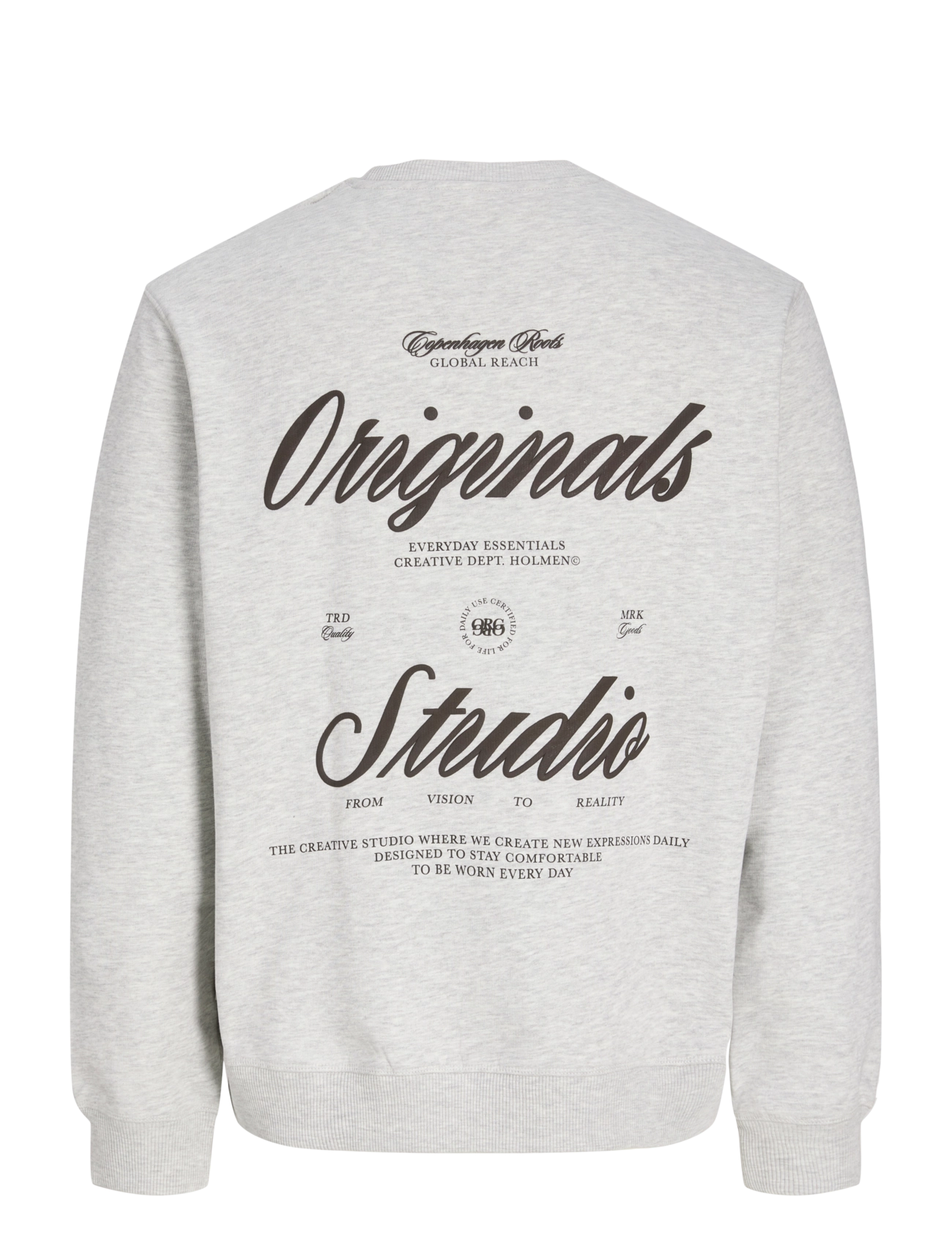 Jack & Jones - JORNORREBRO TYPO BACK SWEAT CREW NECK - kollektioner - white melange - 2
