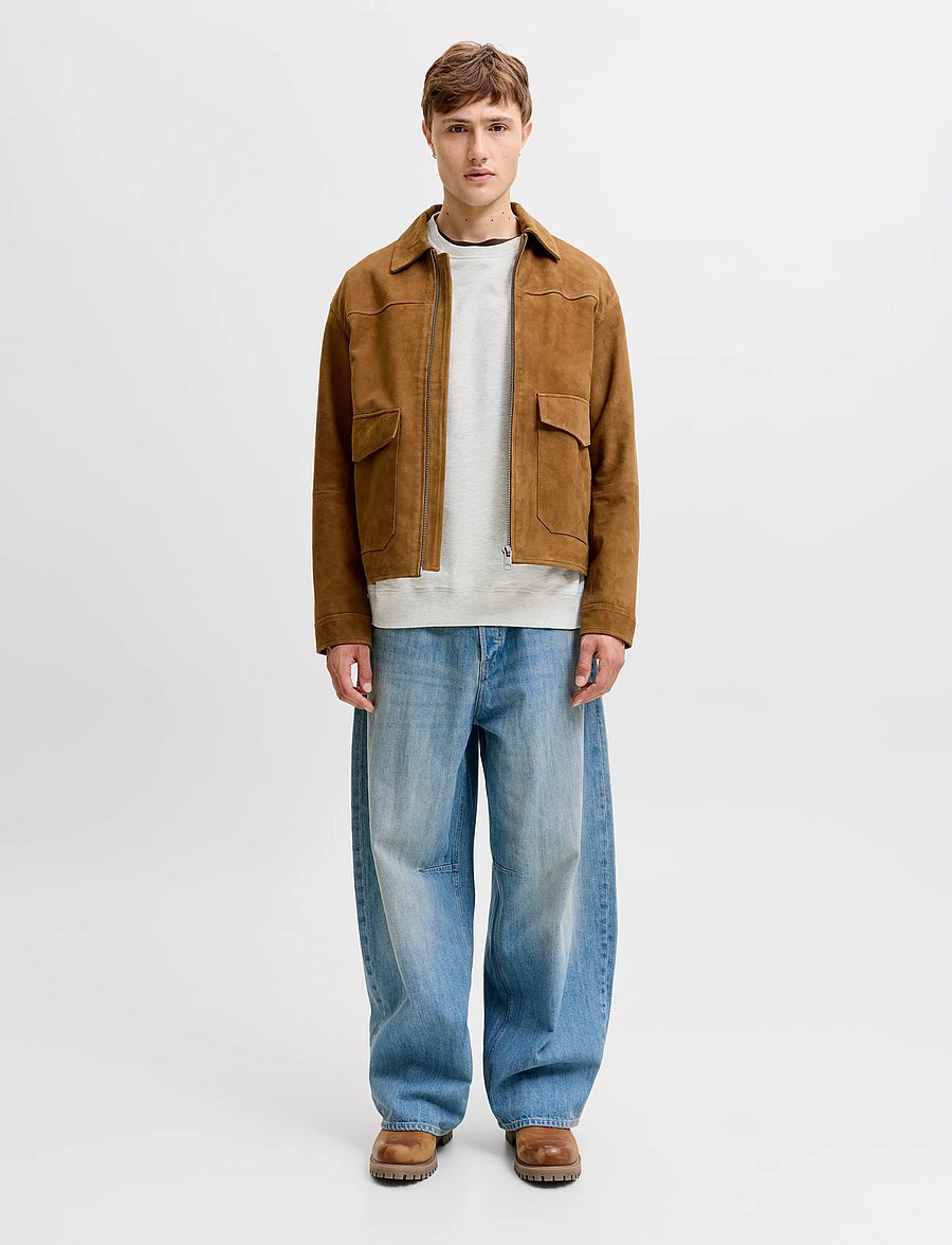 Jack & Jones - JORNORREBRO TYPO BACK SWEAT CREW NECK - kollektioner - white melange - 4